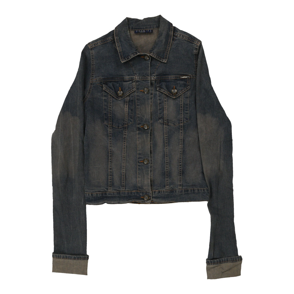 Y2K Unbranded Denim Jacket - Small Dark Wash Cotton Refurbished - Thrifted (note: this is a term often used to describe second- refurbished available on Cerqular