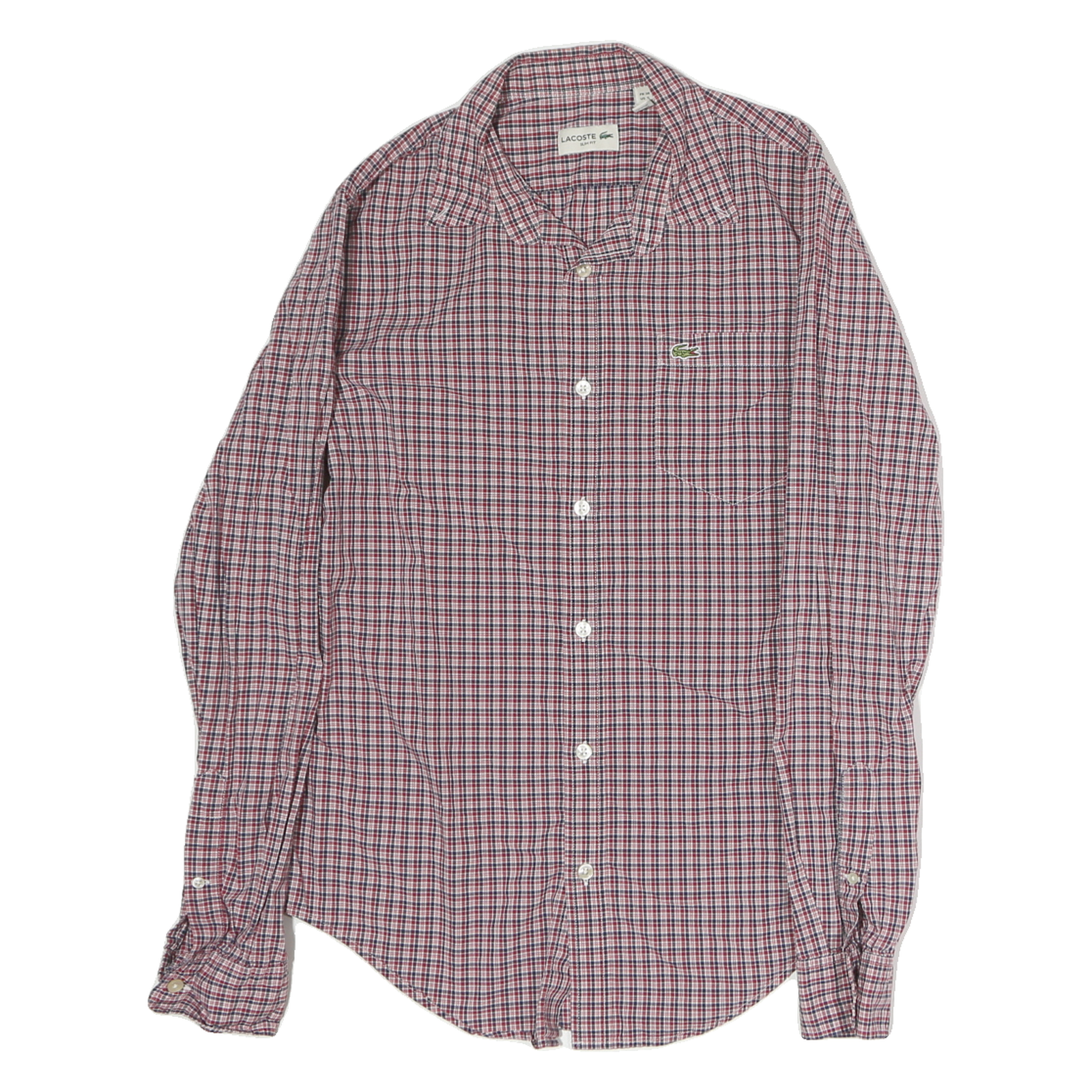 Buy LACOSTE Mens Red & Blue Check Shirt S Slim Fit Cotton Casual Button Down Refurbished - $36.39 LACOSTE Mens Red & Blue Check Shirt S Slim Fit Cotton Casual Button Down Refurbished - N/A refurbished available on Cerqular