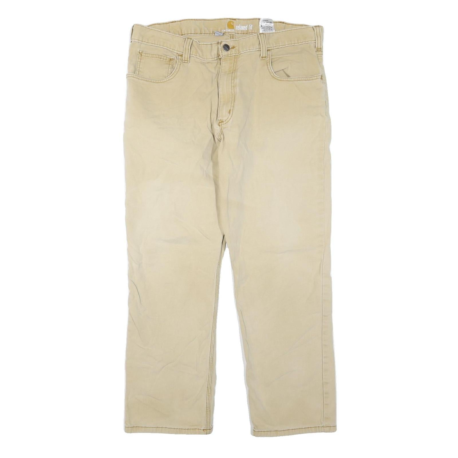 CARHARTT Mens Jeans Beige Regular Straight Denim W36 L30 Cotton Blend Zip Refurbished - N/A refurbished available on Cerqular