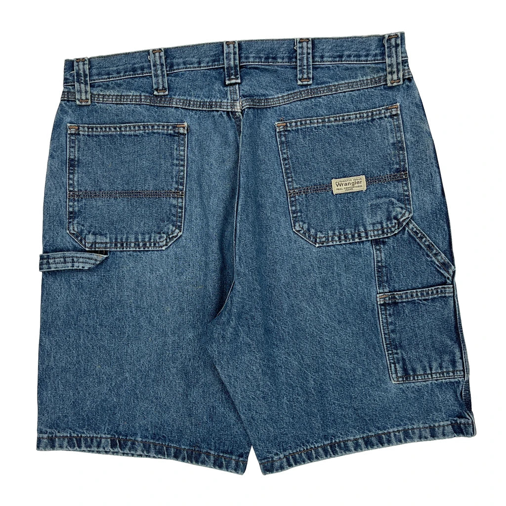 Wrangler Denim Shorts - 38W 9L Blue Denim Refurbished - Thrifted (note: this is a term often used to describe second- refurbished available on Cerqular