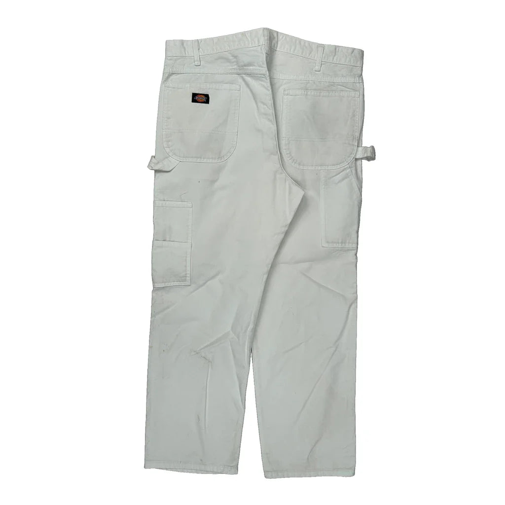 Buy Dickies Carpenter Trousers - 36W 31L White Cotton Refurbished - $57.61 Dickies Carpenter Trousers - 36W 31L White Cotton Refurbished - Thrifted (note: this is a term often used to describe second- refurbished available on Cerqular