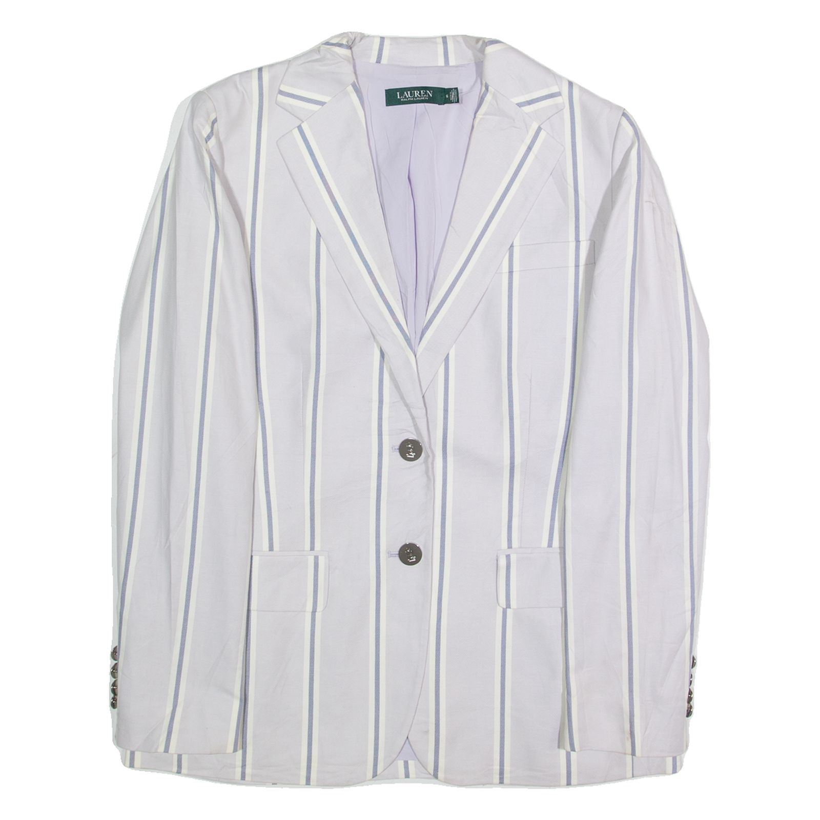 RALPH LAUREN Womens Blazer Jacket Purple Striped XS Refurbished - N/A refurbished available on Cerqular