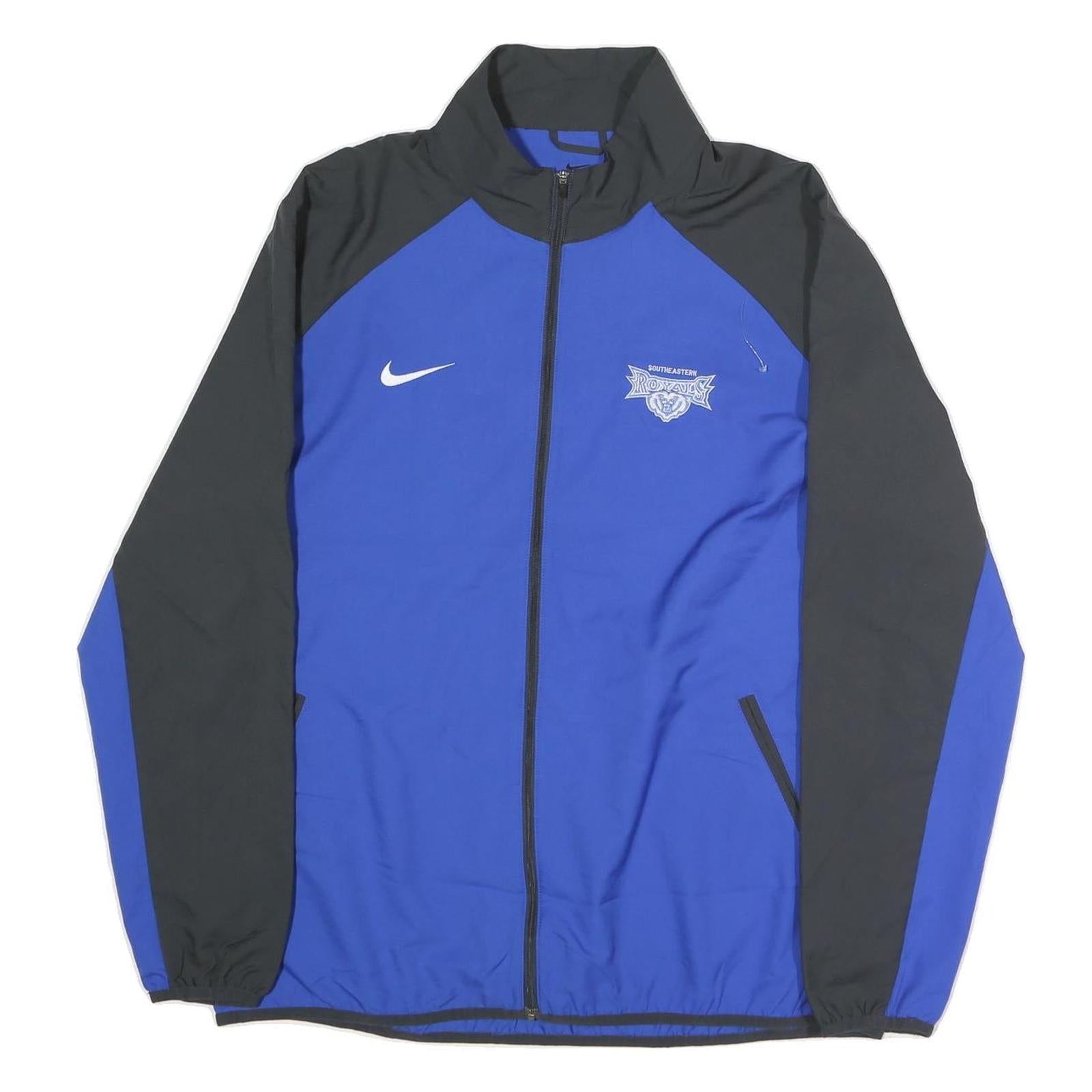 NIKE Mens Blue & Black Jacket XL Polyester Zip Sports Logo Casual Athletic Wear Refurbished - N/A refurbished available on Cerqular
