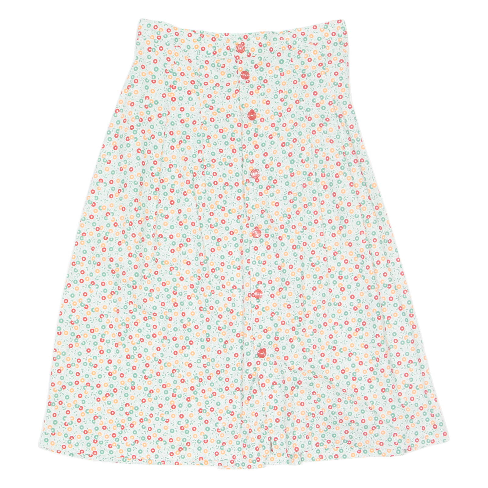 Womens A-Line Skirt Green Midi 90s Spotted XS Refurbished - N/A refurbished available on Cerqular
