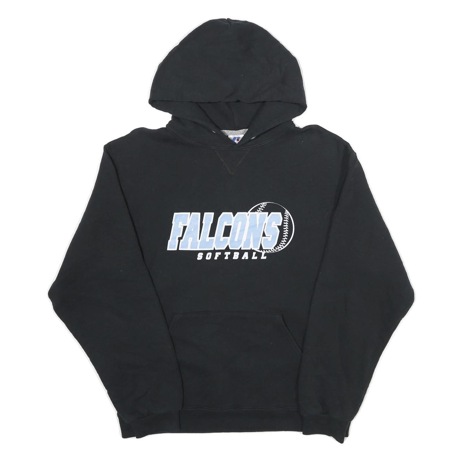 RUSSELL ATHLETIC Mens Black Falcons Softball Pullover Hoodie M Cotton Blend Refurbished - N/A refurbished available on Cerqular