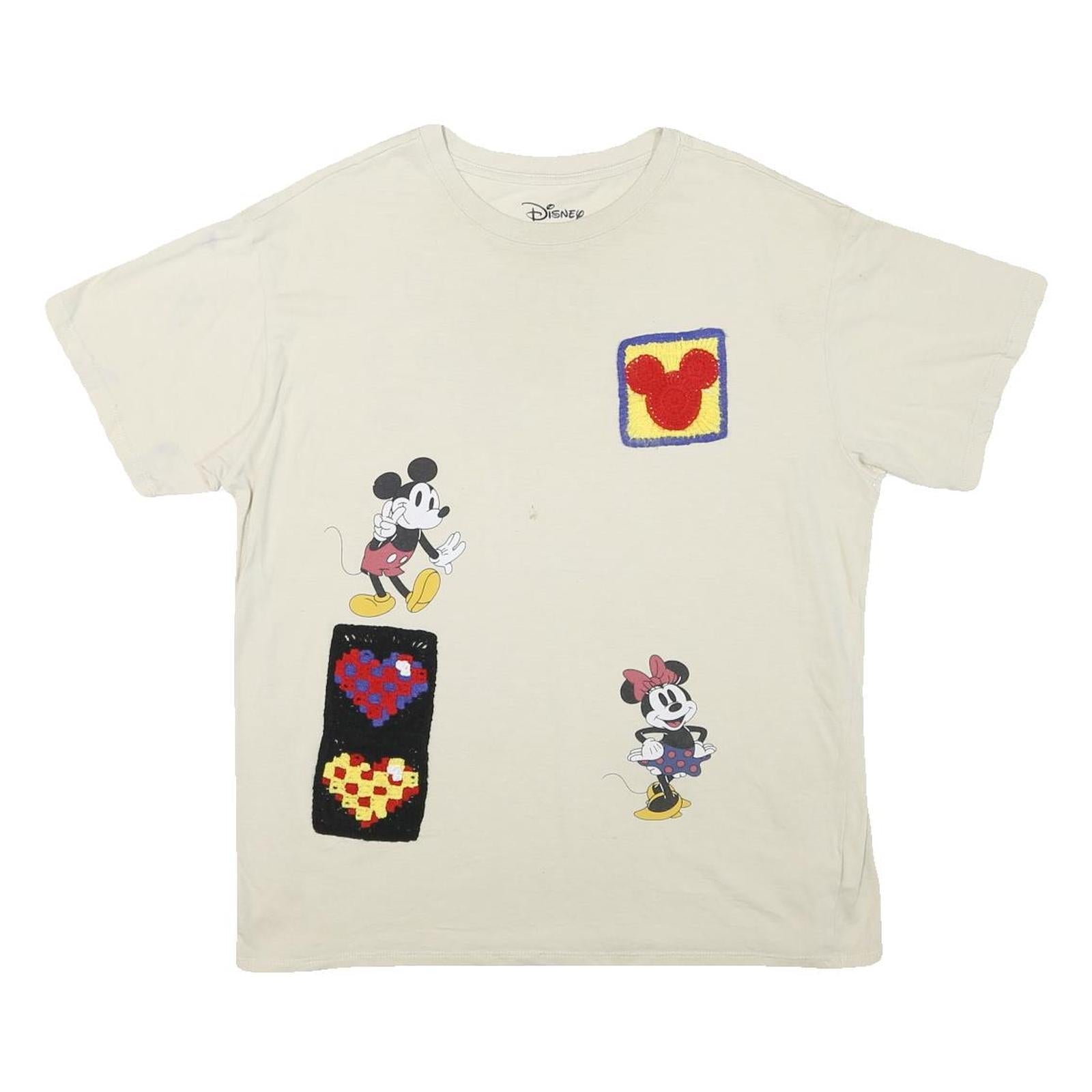 DISNEY Mens White Graphic T-Shirt L Short Sleeve Crew Neck Happy Moments Cartoon Refurbished - N/A refurbished available on Cerqular