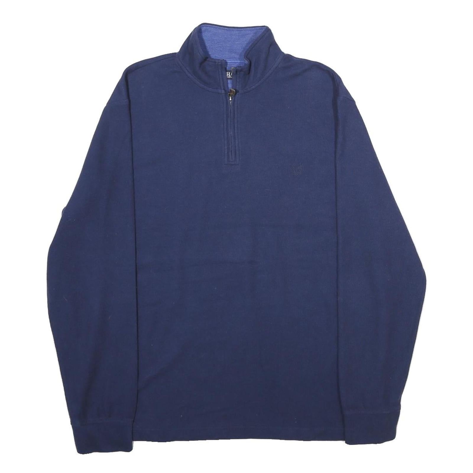 CHAPS Mens Blue Plain Pullover Crew Neck Basic Knit XL Cotton Jumper Refurbished - N/A refurbished available on Cerqular