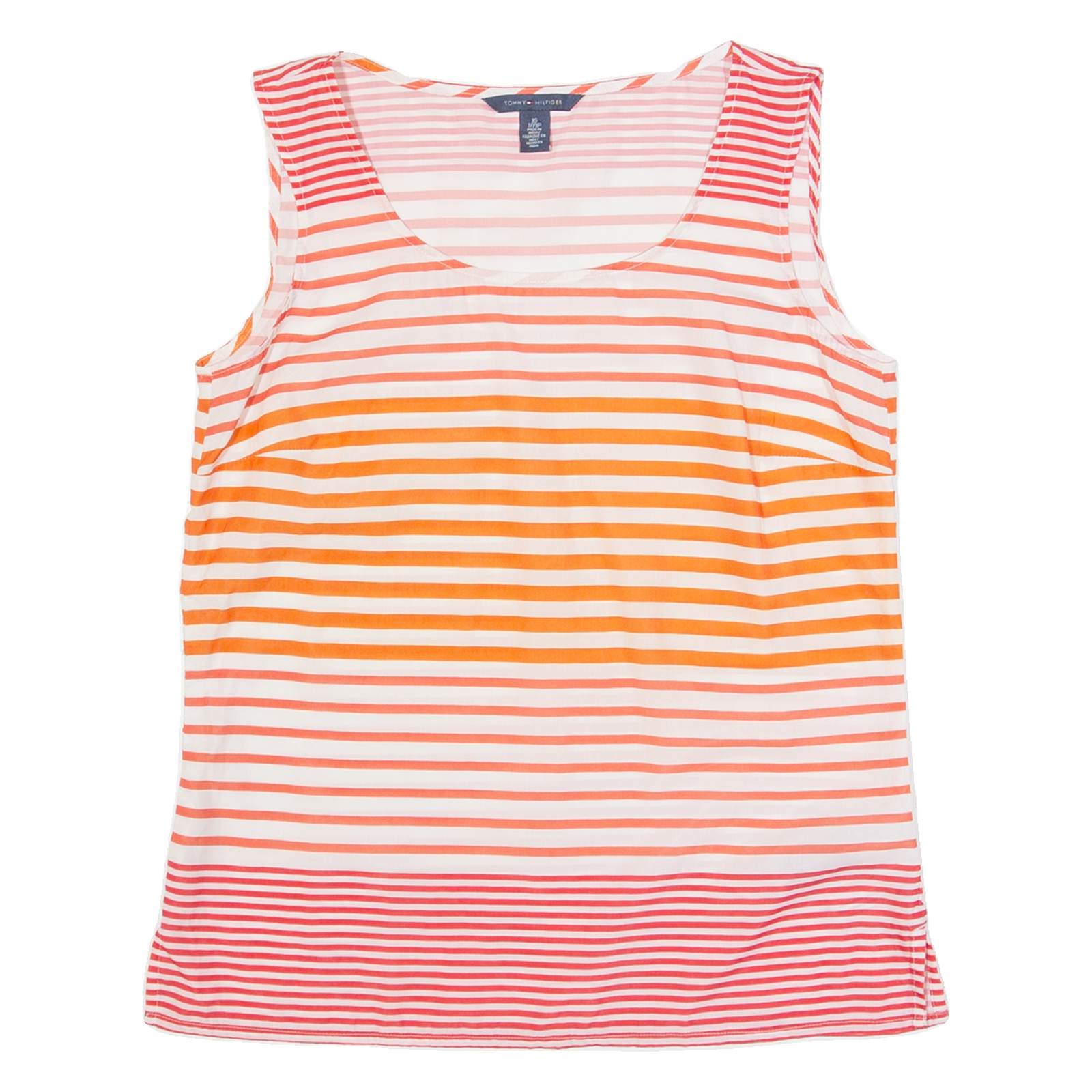 TOMMY HILFIGER Womens Printed Vest White Sleeveless Striped XS Refurbished - N/A refurbished available on Cerqular