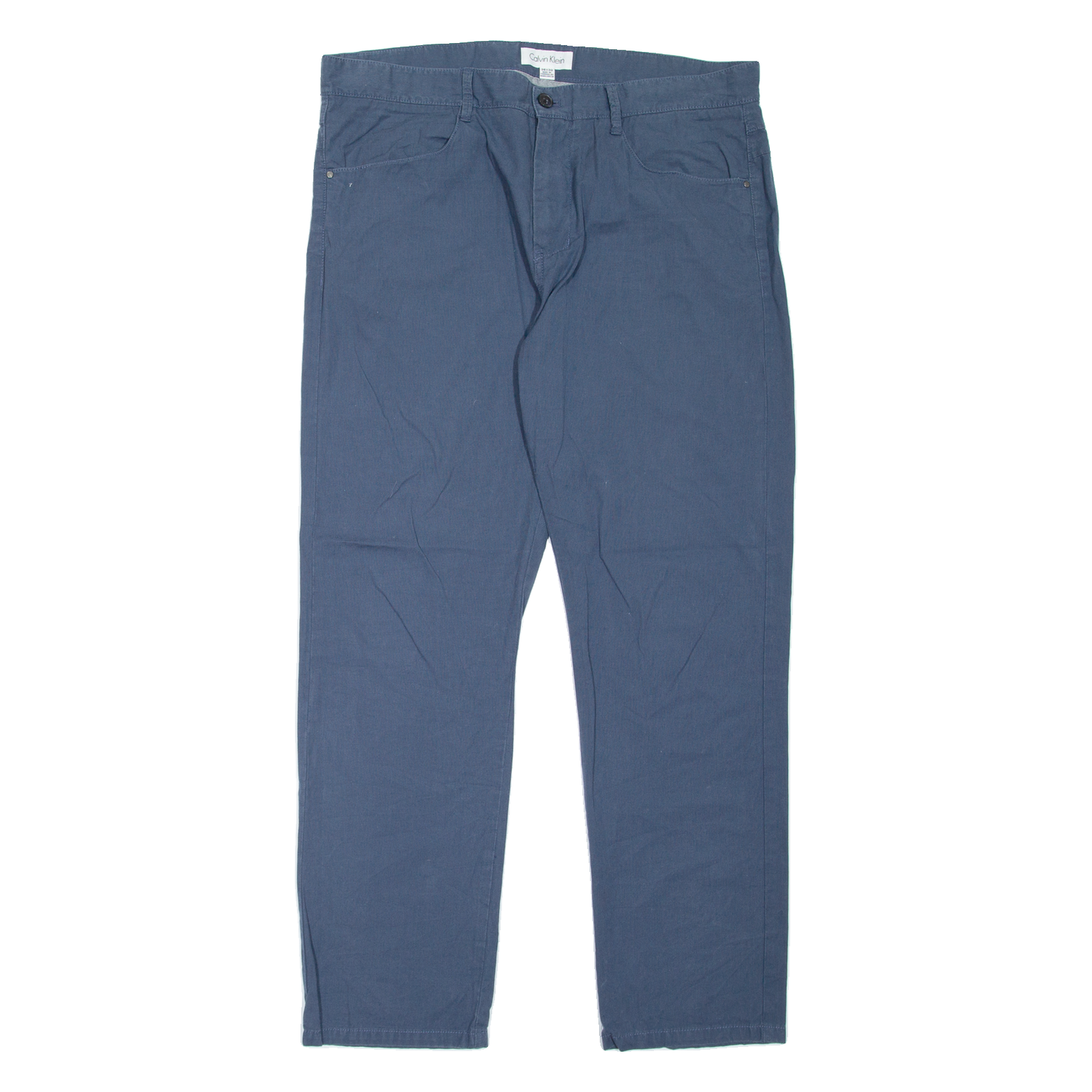 CALVIN KLEIN Mens Trousers Blue Regular Straight W36 L30 Refurbished - N/A refurbished available on Cerqular