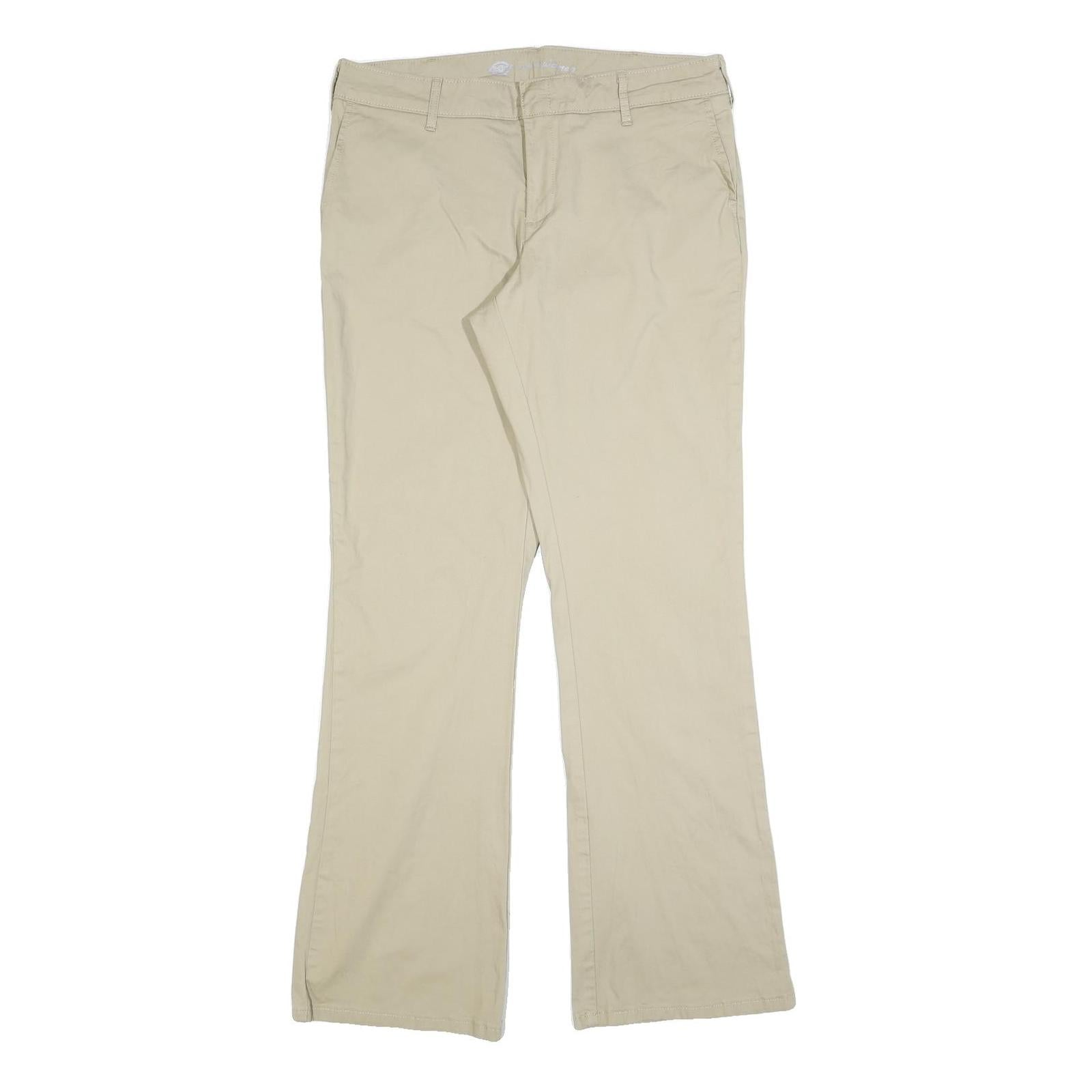 DICKIES Womens Cotton Blend Slim Beige Trousers W34 L32 Zip Closure Refurbished - N/A refurbished available on Cerqular