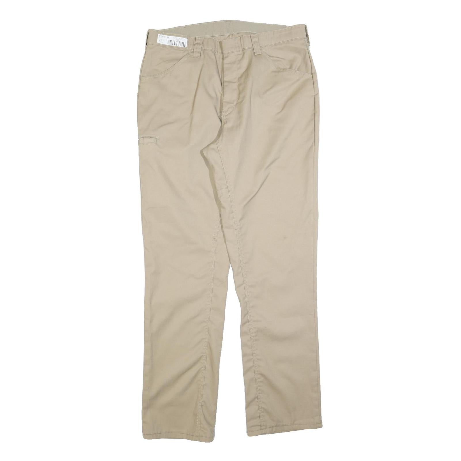 RED KAP Mens Cotton Blend Beige Regular Fit Straight Leg Trousers W36 L34 Refurbished - N/A refurbished available on Cerqular