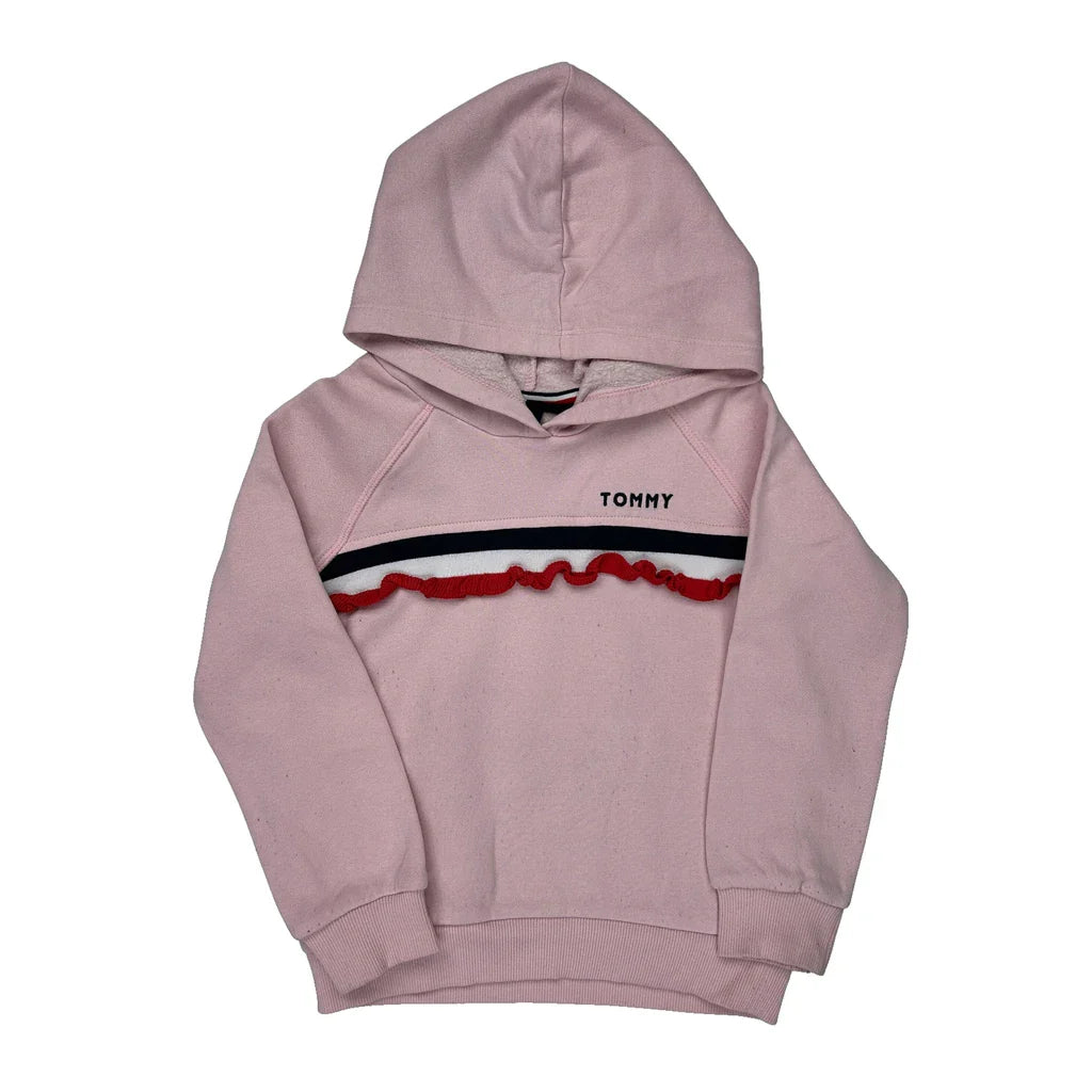 Tommy Hilfiger Striped Hoodie - XS Pink Cotton Refurbished - Thrifted (note: this is a term often used to describe second- refurbished available on Cerqular