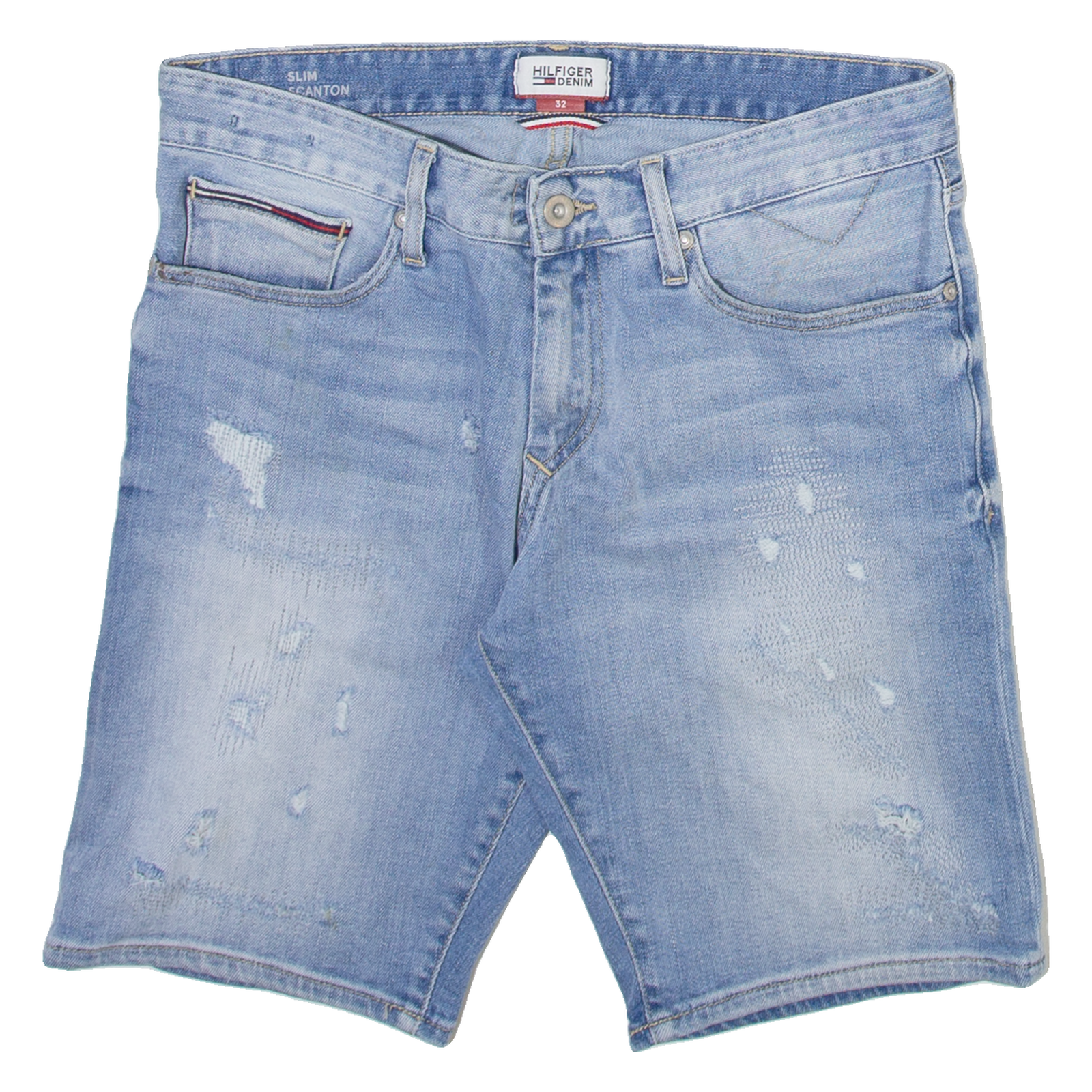 TOMMY HILFIGER Womens Denim Shorts Blue M W32 Refurbished - N/A refurbished available on Cerqular