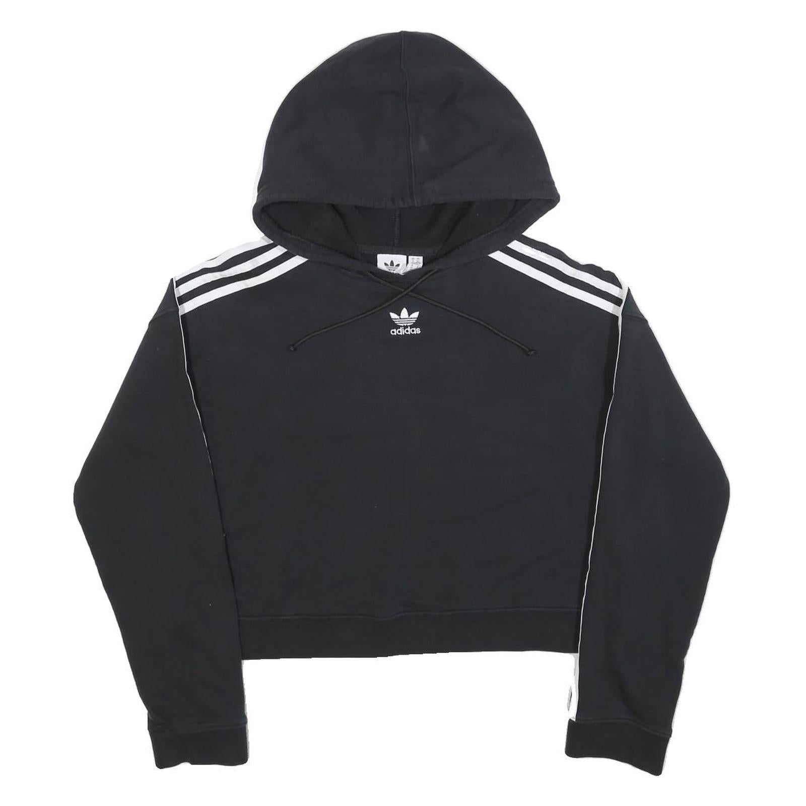 ADIDAS Womens Black Pullover Hoodie UK 6 Cotton Blend Cropped Top Refurbished - N/A refurbished available on Cerqular