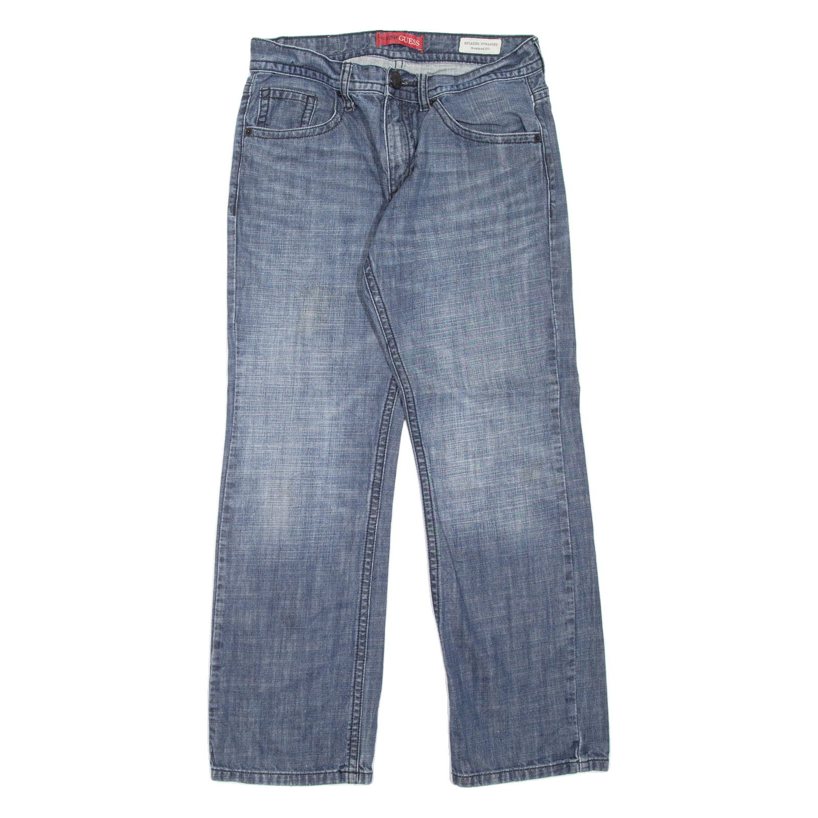 GUESS Del Mar Fit Mens Jeans Blue Relaxed Straight Stone Wash W30 L29 Refurbished - N/A refurbished available on Cerqular
