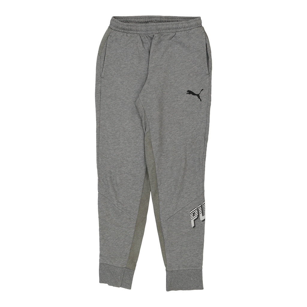 Puma Spellout Joggers - Small Grey Cotton Blend Refurbished - Thrifted (note: this is a term often used to describe second- refurbished available on Cerqular