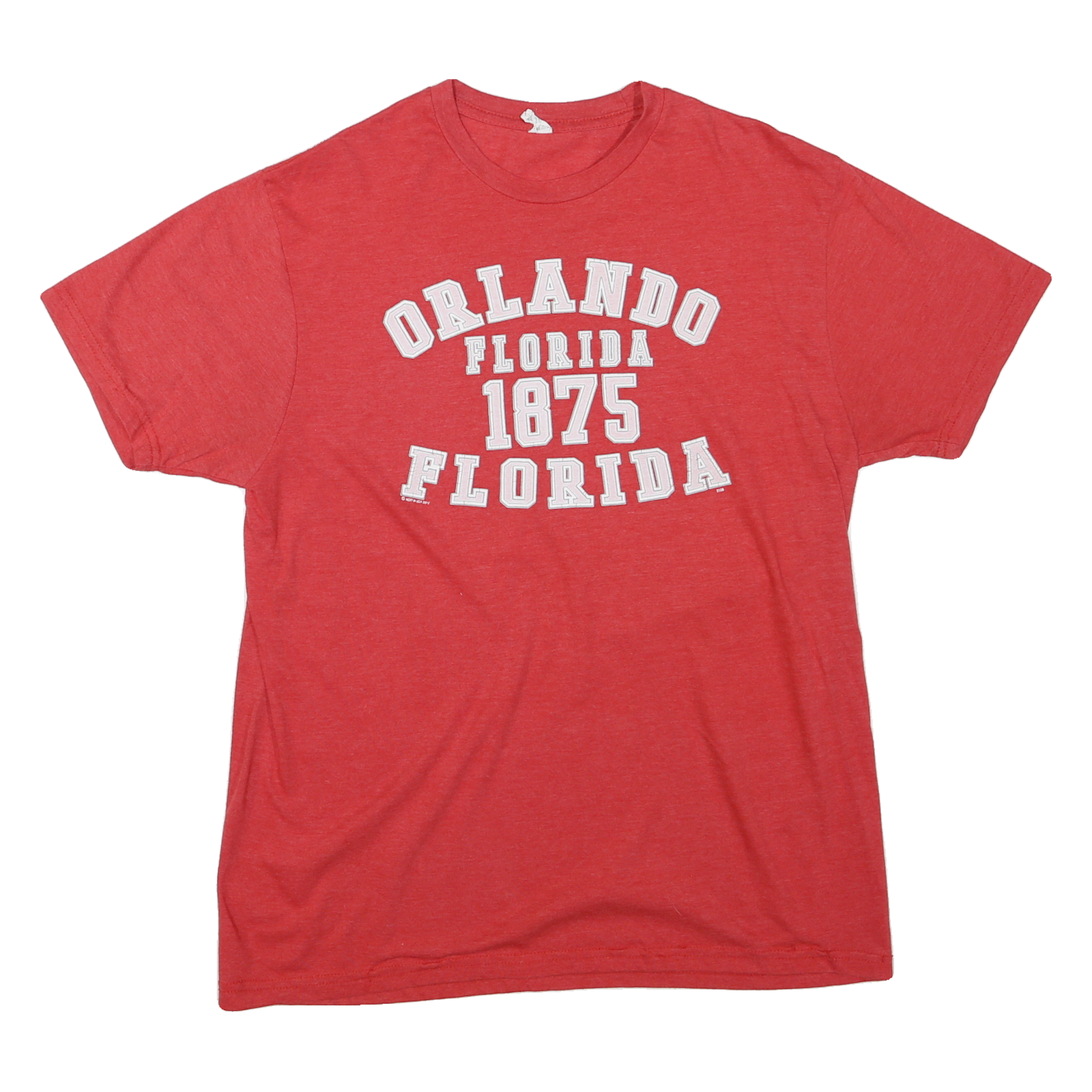 Mens Red Orlando Florida 1875 Graphic T-Shirt M Short Sleeve Crew Neck Casual Refurbished - N/A refurbished available on Cerqular