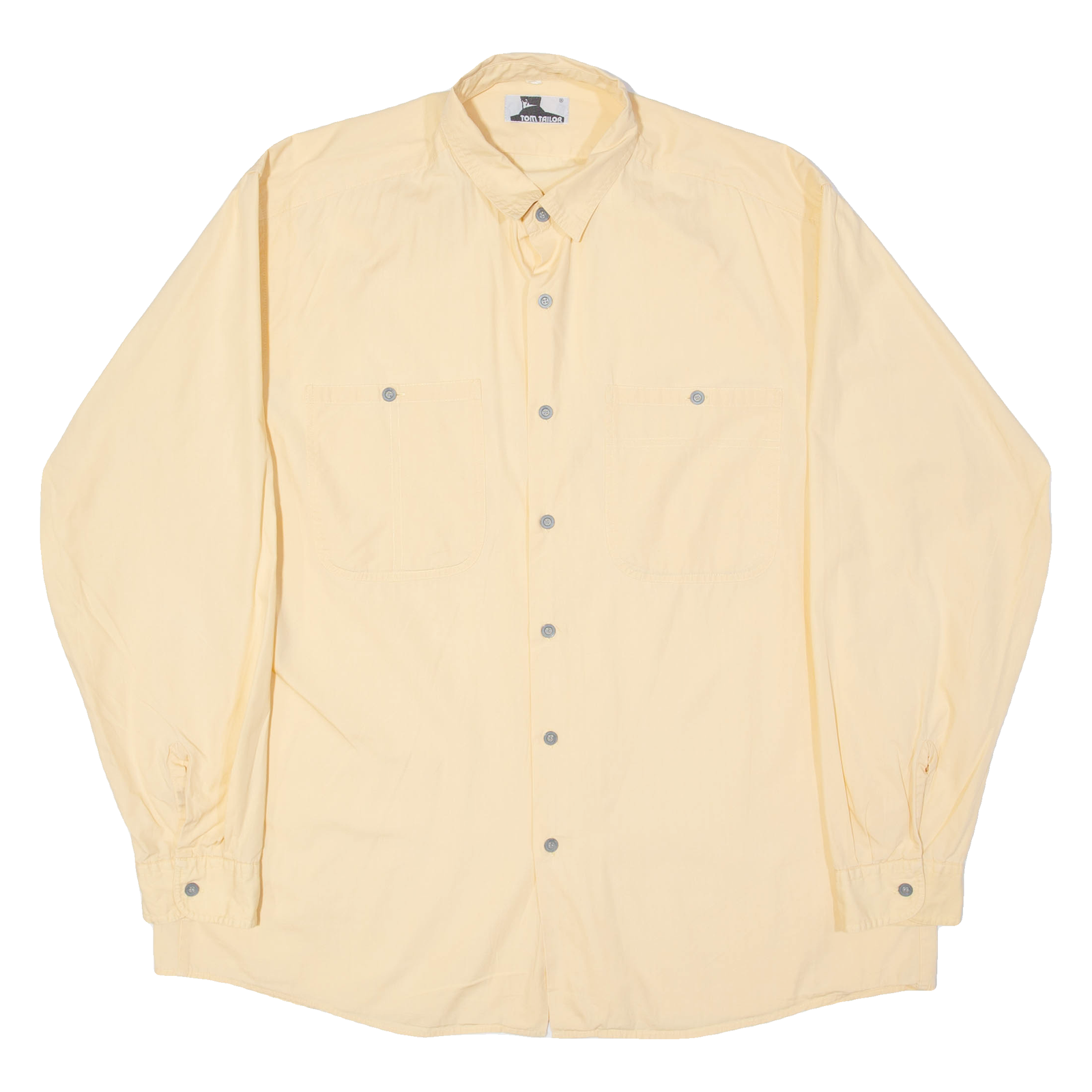 TOM Tailored Mens Plain Shirt Orange Long Sleeve L Refurbished - N/A refurbished available on Cerqular
