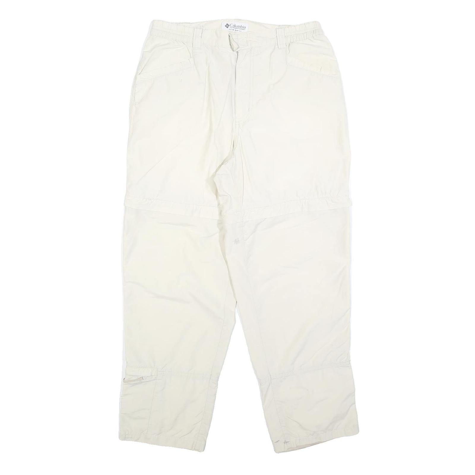 COLUMBIA Womens Polyester Blend White Regular Zip Trousers W30 L28 Lightweight Refurbished - N/A refurbished available on Cerqular