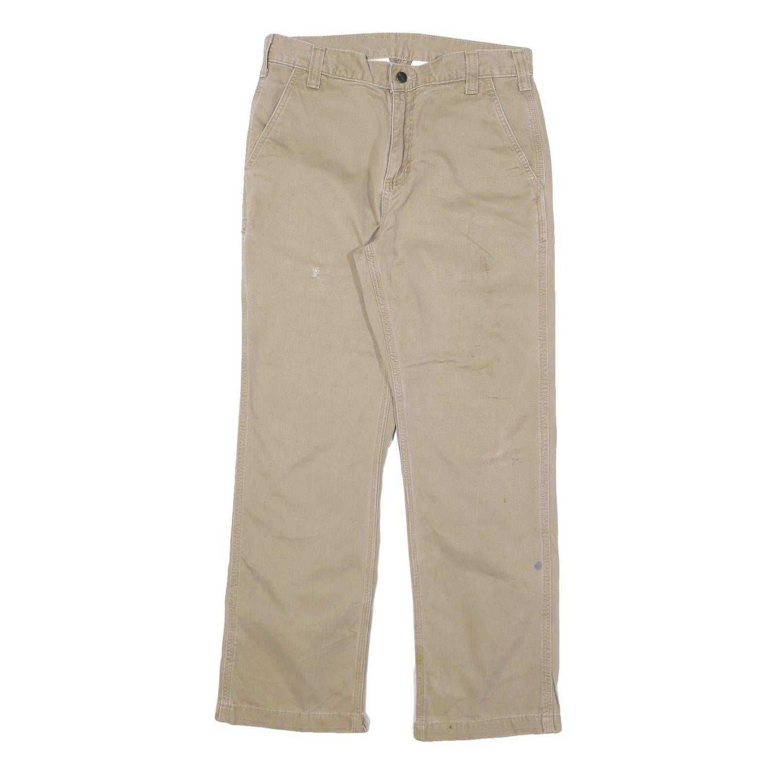 CARHARTT Mens Regular Beige Cotton Blend Zip Trousers W31 L30 Workwear Utility Refurbished - N/A refurbished available on Cerqular