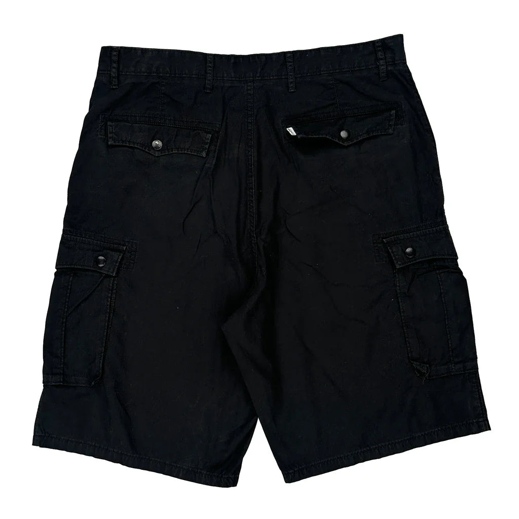 Levis Cargo Shorts - 37W 12L Black Cotton Refurbished - Thrifted (note: this is a term often used to describe second- refurbished available on Cerqular