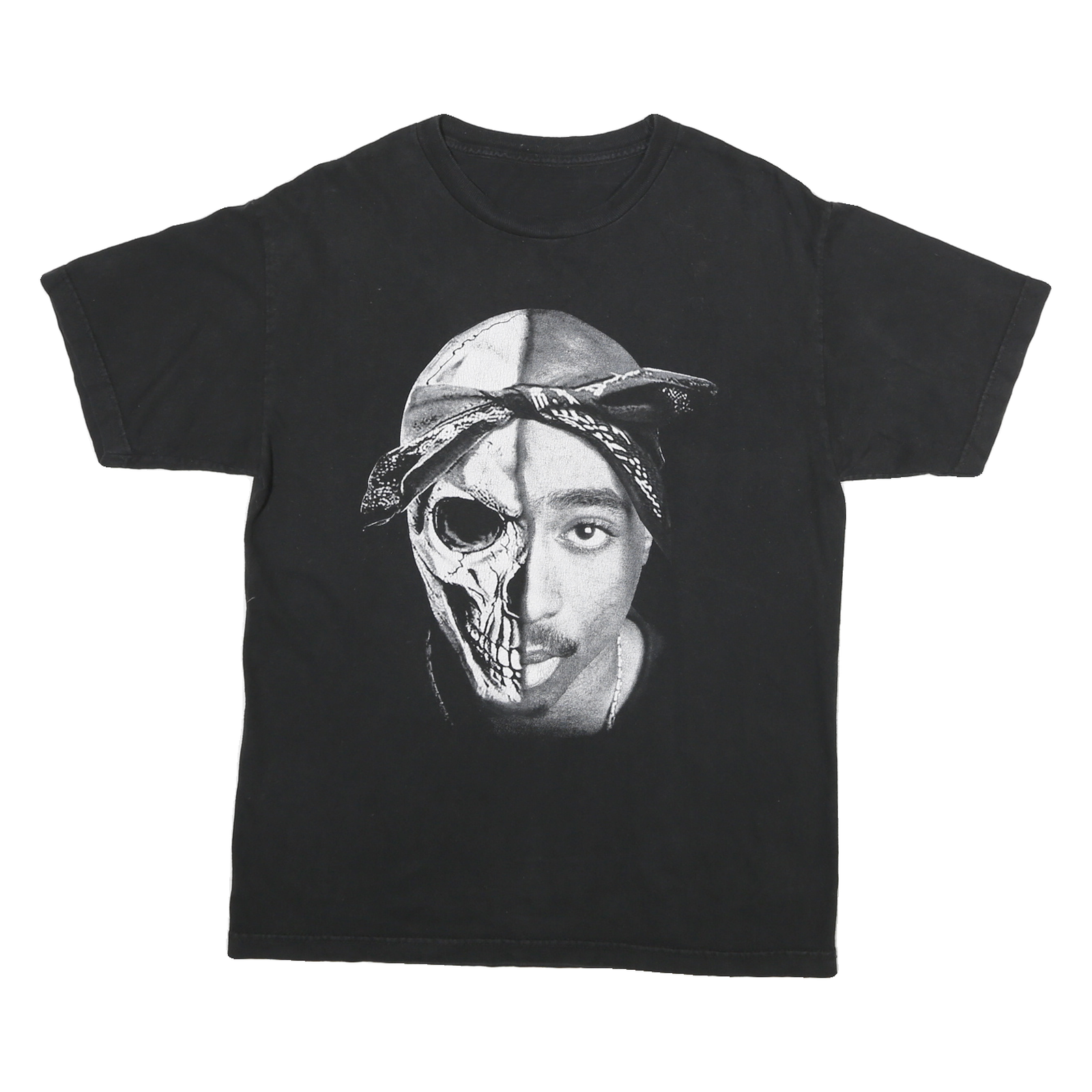 Mens Black Graphic T-Shirt S Short Sleeve Crew Neck Cotton Blend Skull Print Refurbished - N/A refurbished available on Cerqular