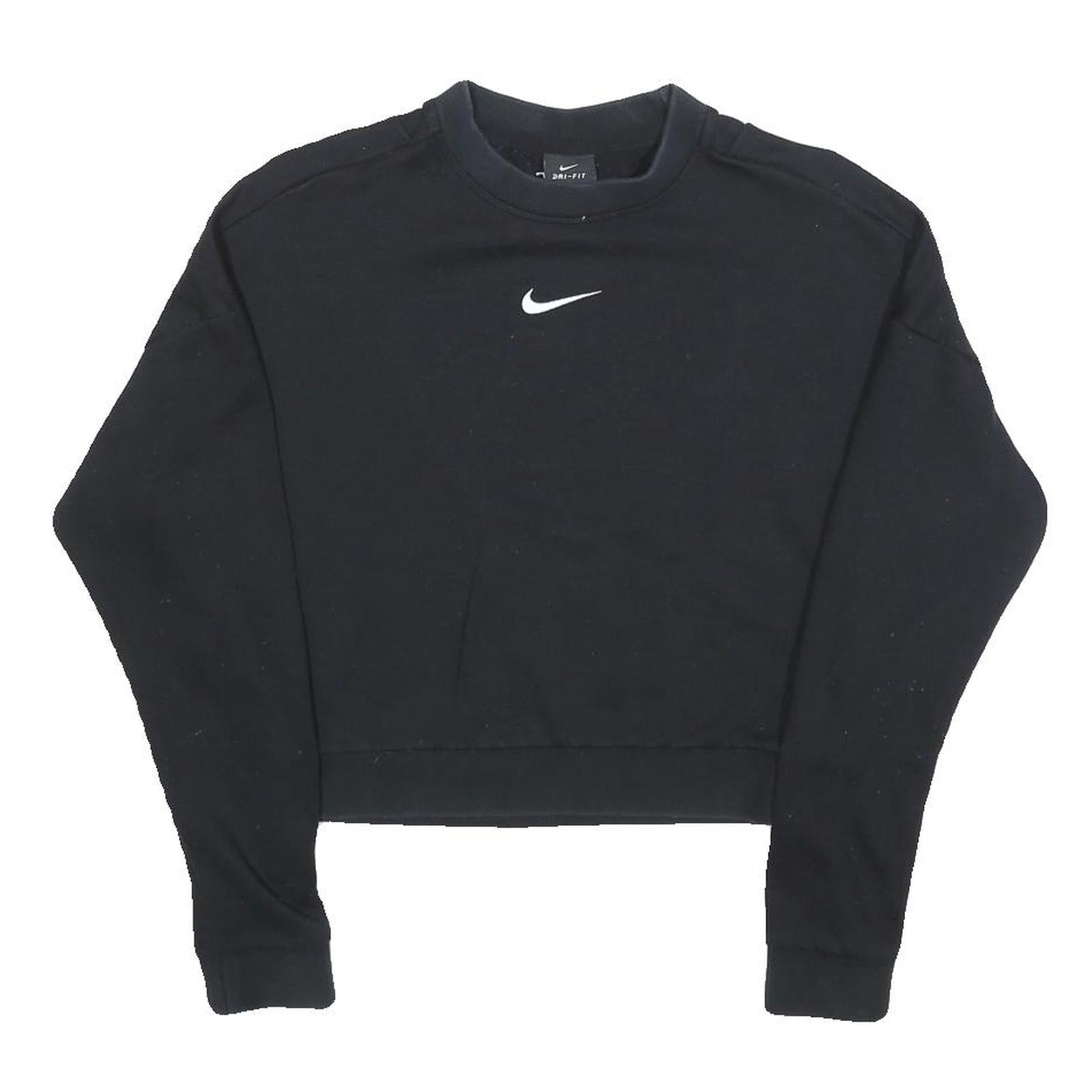 Buy NIKE Womens Black Crop Crew Neck Sweatshirt S Cotton Blend Pullover Refurbished - $36.39 NIKE Womens Black Crop Crew Neck Sweatshirt S Cotton Blend Pullover Refurbished - N/A refurbished available on Cerqular
