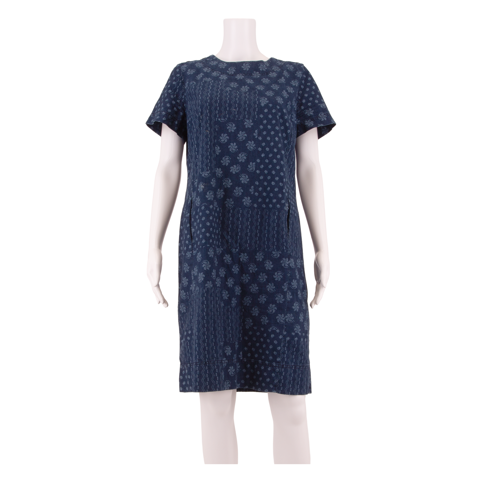 LAURA ASHLEY Womens Shift Dress Blue Floral Short Sleeve Knee Length UK 12 Refurbished - N/A refurbished available on Cerqular
