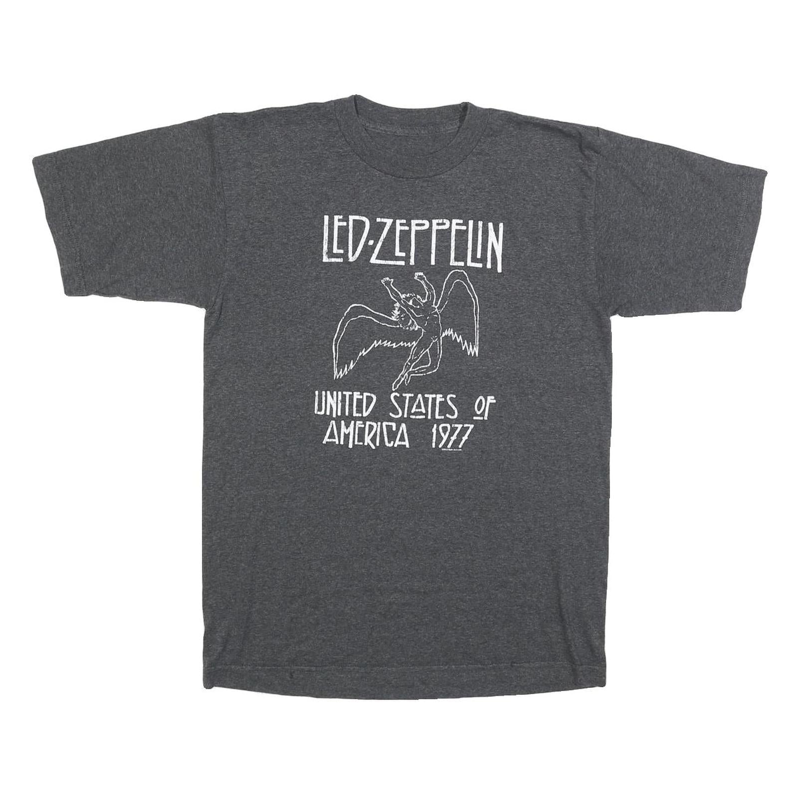 Mens Grey Led Zeppelin Graphic T-Shirt S Short Sleeve Crew Neck Rock Band Refurbished - N/A refurbished available on Cerqular