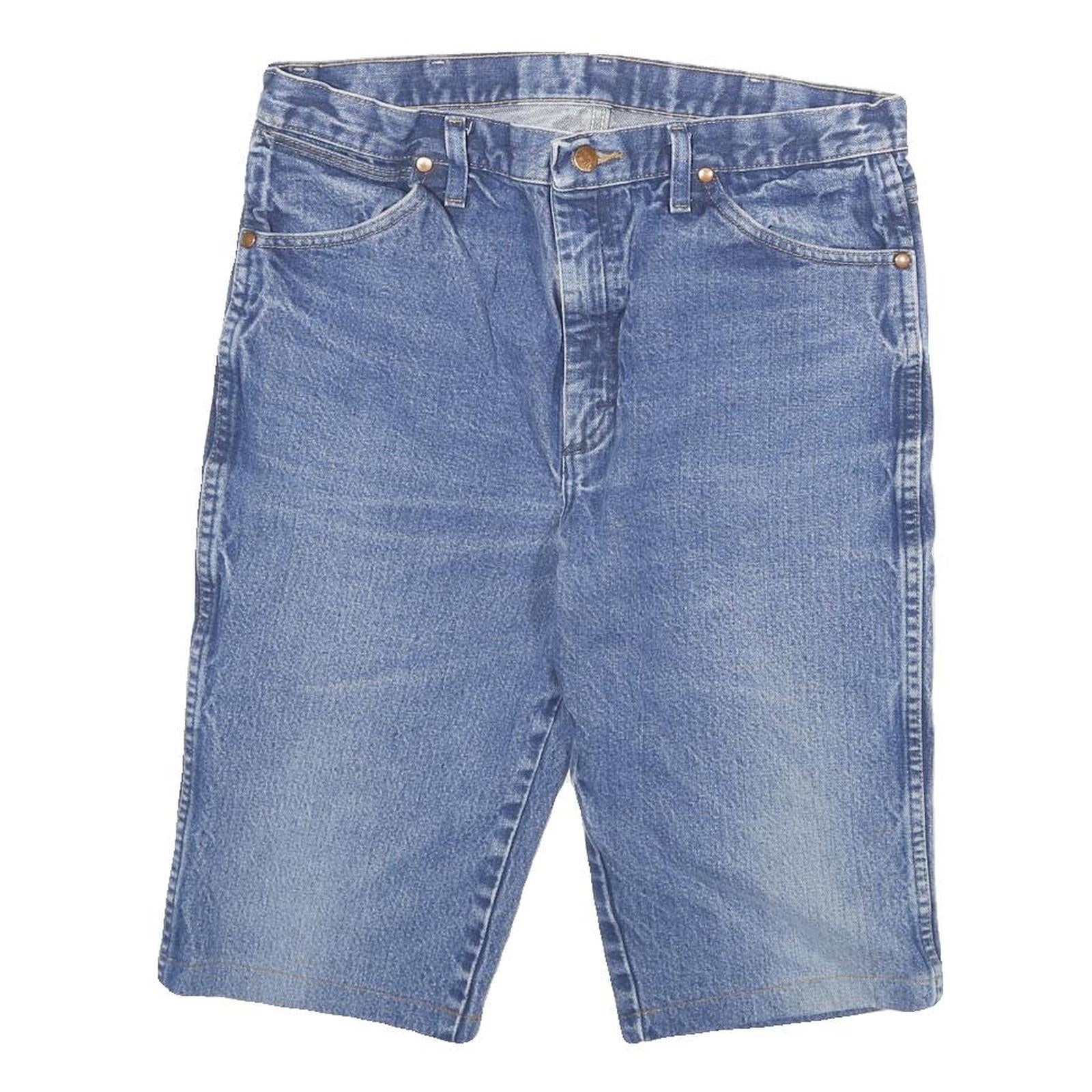 WRANGLER Mens Shorts Blue Denim Casual L W32 Relaxed Fit Cotton Blend Refurbished - N/A refurbished available on Cerqular