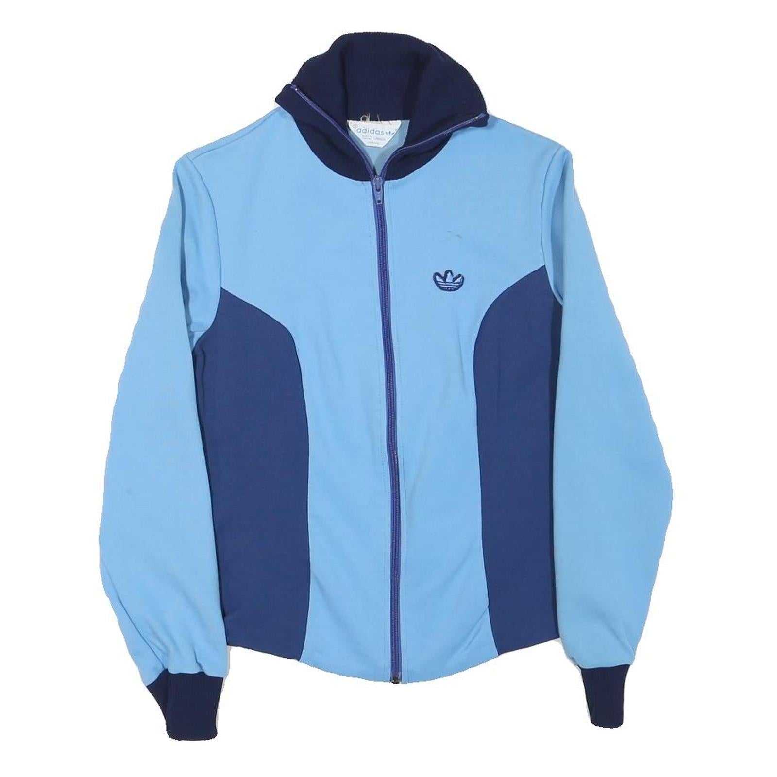 ADIDAS Womens Blue & Navy Zip Jacket S Polyester Blend Plain Sportswear Refurbished - N/A refurbished available on Cerqular