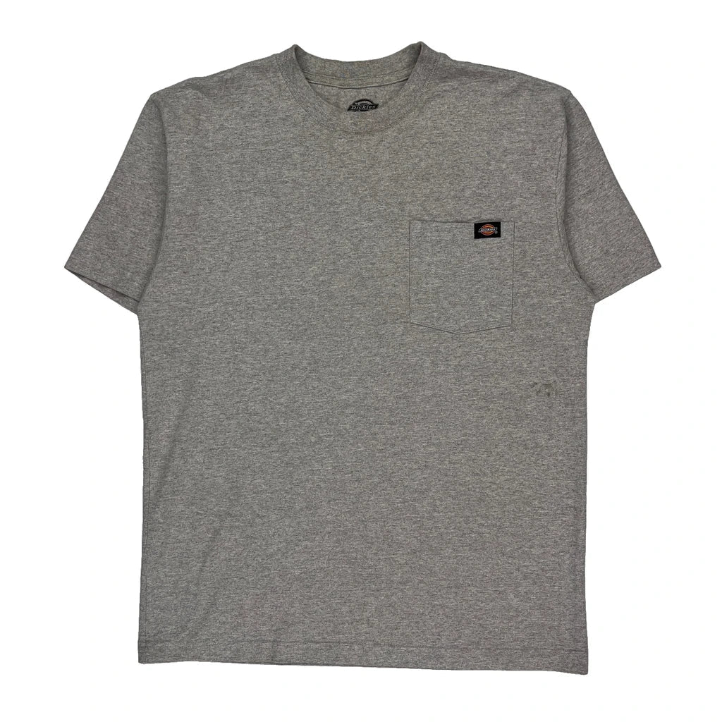 Dickies T-Shirt - Medium Grey Cotton Blend Refurbished - Thrifted (note: this is a term often used to describe second- refurbished available on Cerqular