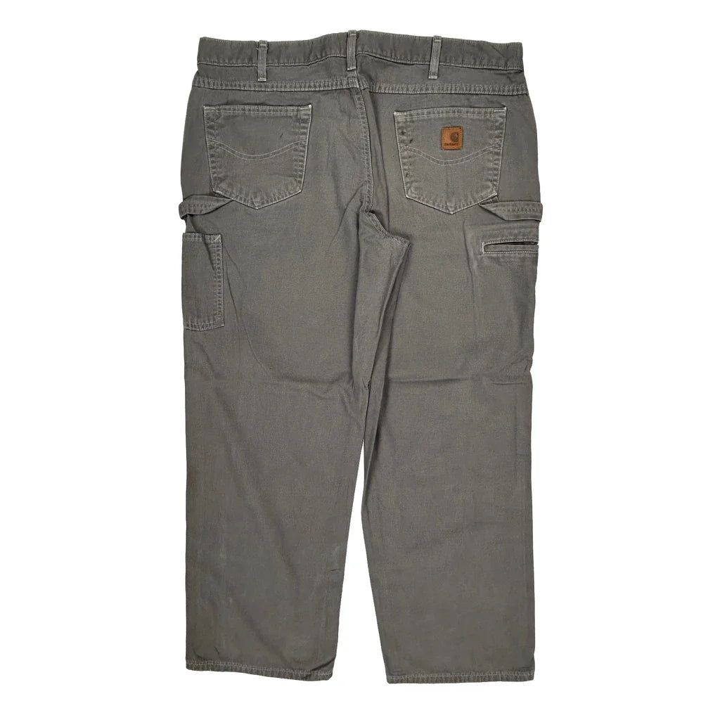 Carhartt Carpenter Trousers - 40W 30L Grey Cotton Refurbished - Thrifted (note: this is a term often used to describe second- refurbished available on Cerqular