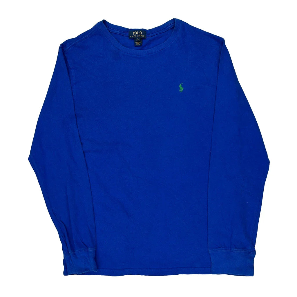 Polo By Ralph Lauren Long Sleeve T-Shirt - XL Blue Cotton Refurbished - Thrifted (note: this is a term often used to describe second- refurbished available on Cerqular