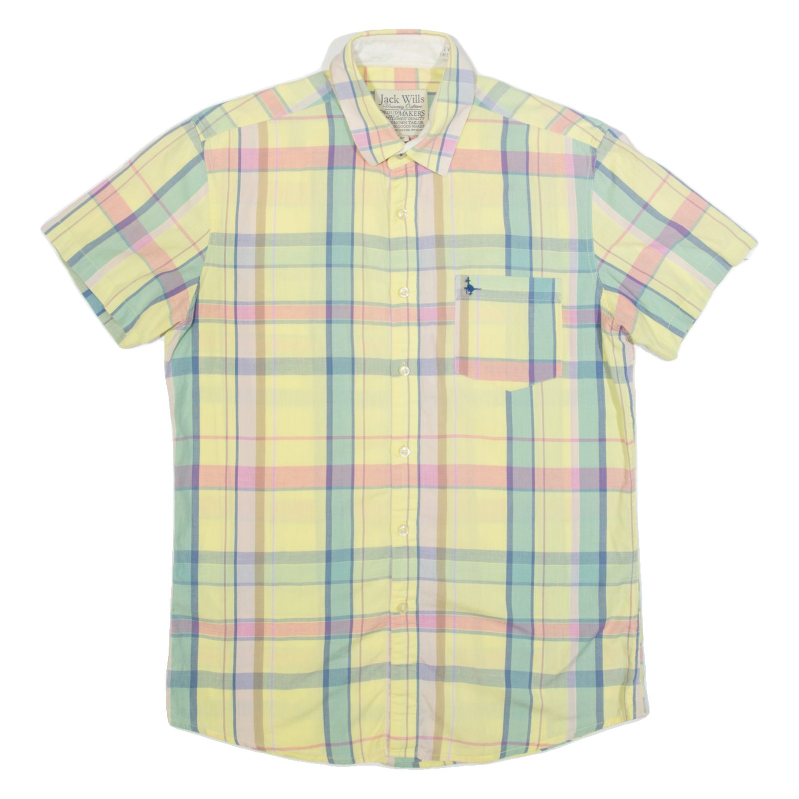 JACK WILLS Mens Shirt Yellow Check M Refurbished - N/A refurbished available on Cerqular