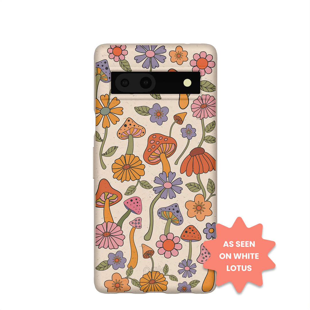 Seashell Shrooms and Blooms Google Pixel 7a Case Refurbished - Pela Case refurbished available on Cerqular