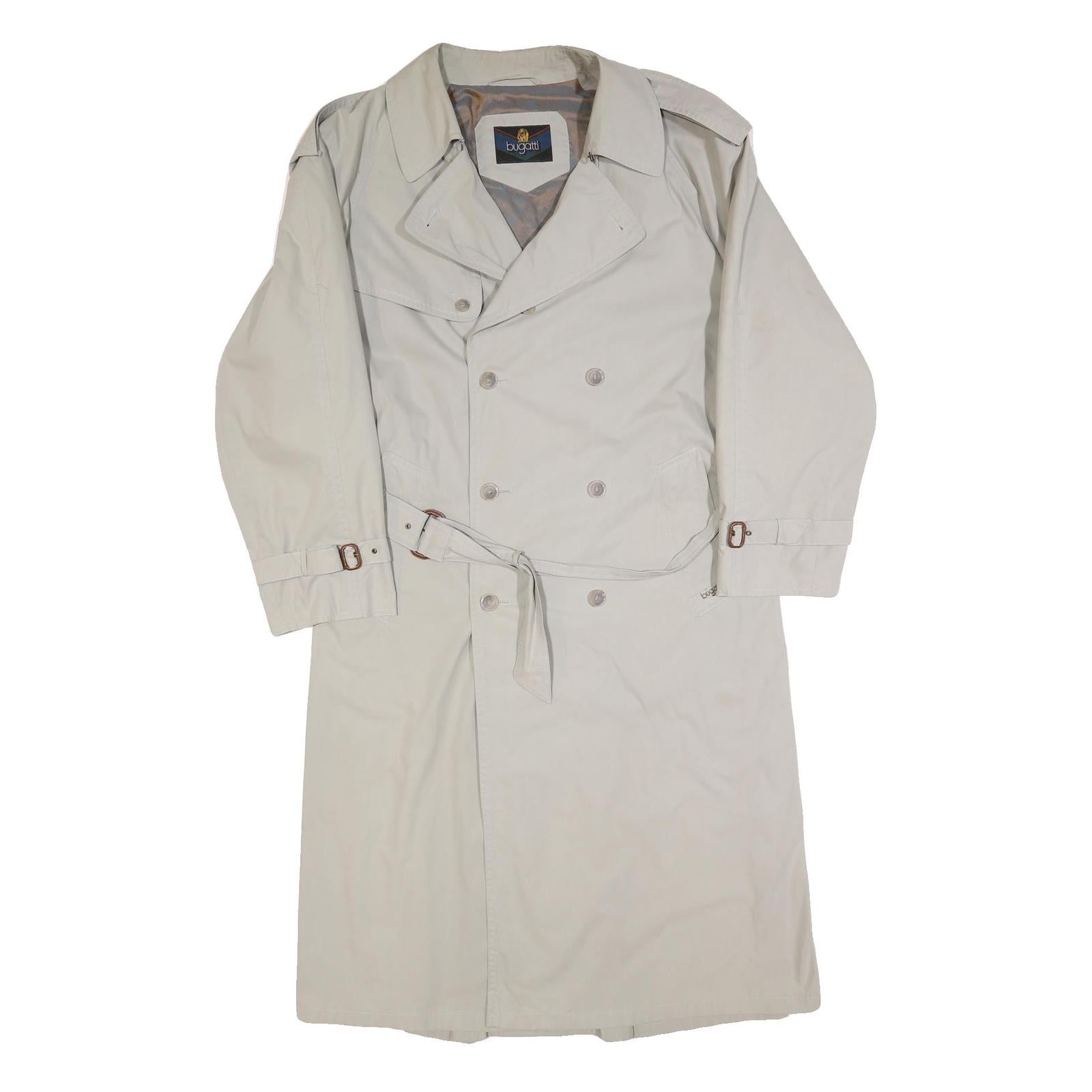 BUGATTI Mens Beige Classic Trench XL Polyester Blend Button Jacket Elegant Refurbished - N/A refurbished available on Cerqular