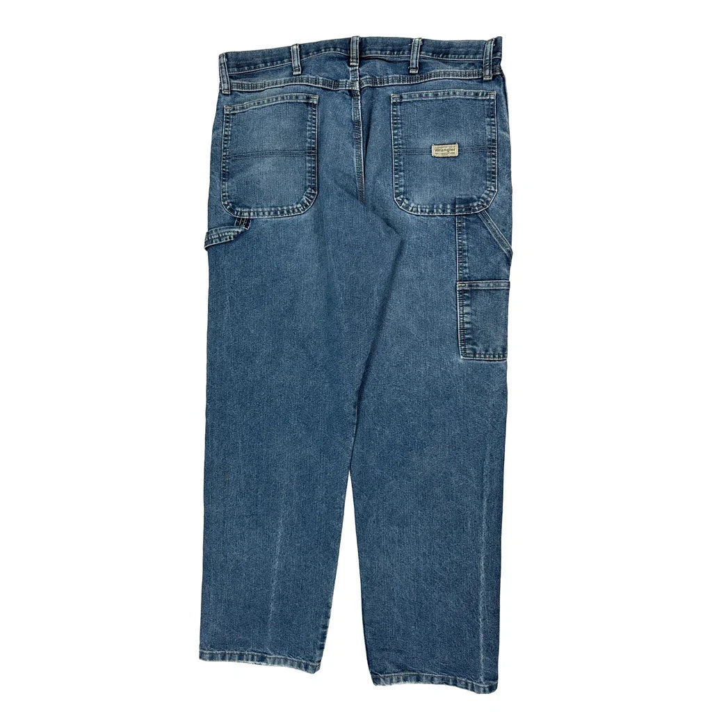 Wrangler Carpenter Jeans - 36W 32L Blue Cotton Blend Refurbished - Thrifted (note: this is a term often used to describe second- refurbished available on Cerqular