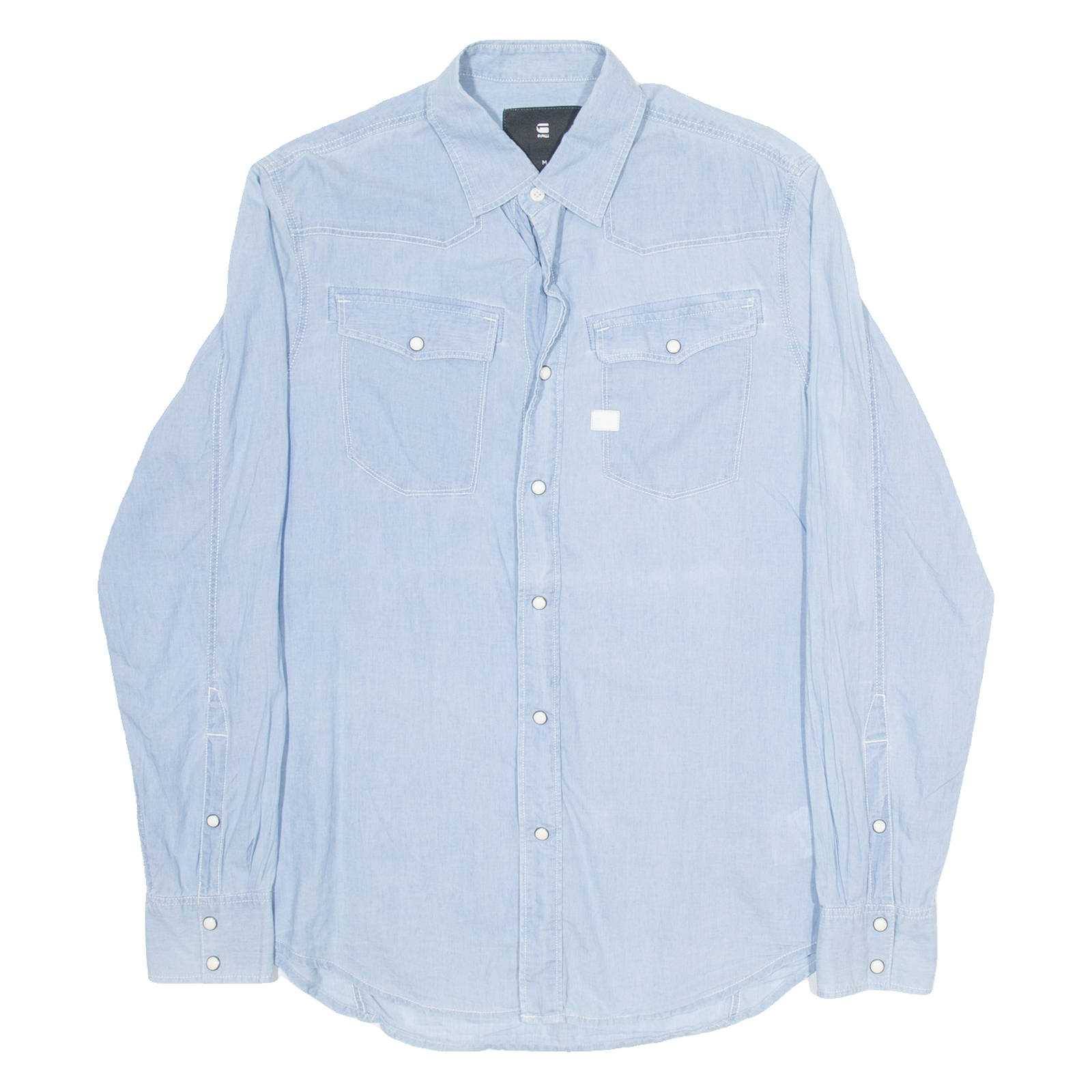 G-STAR Mens Plain Shirt Blue Long Sleeve M Refurbished - N/A refurbished available on Cerqular