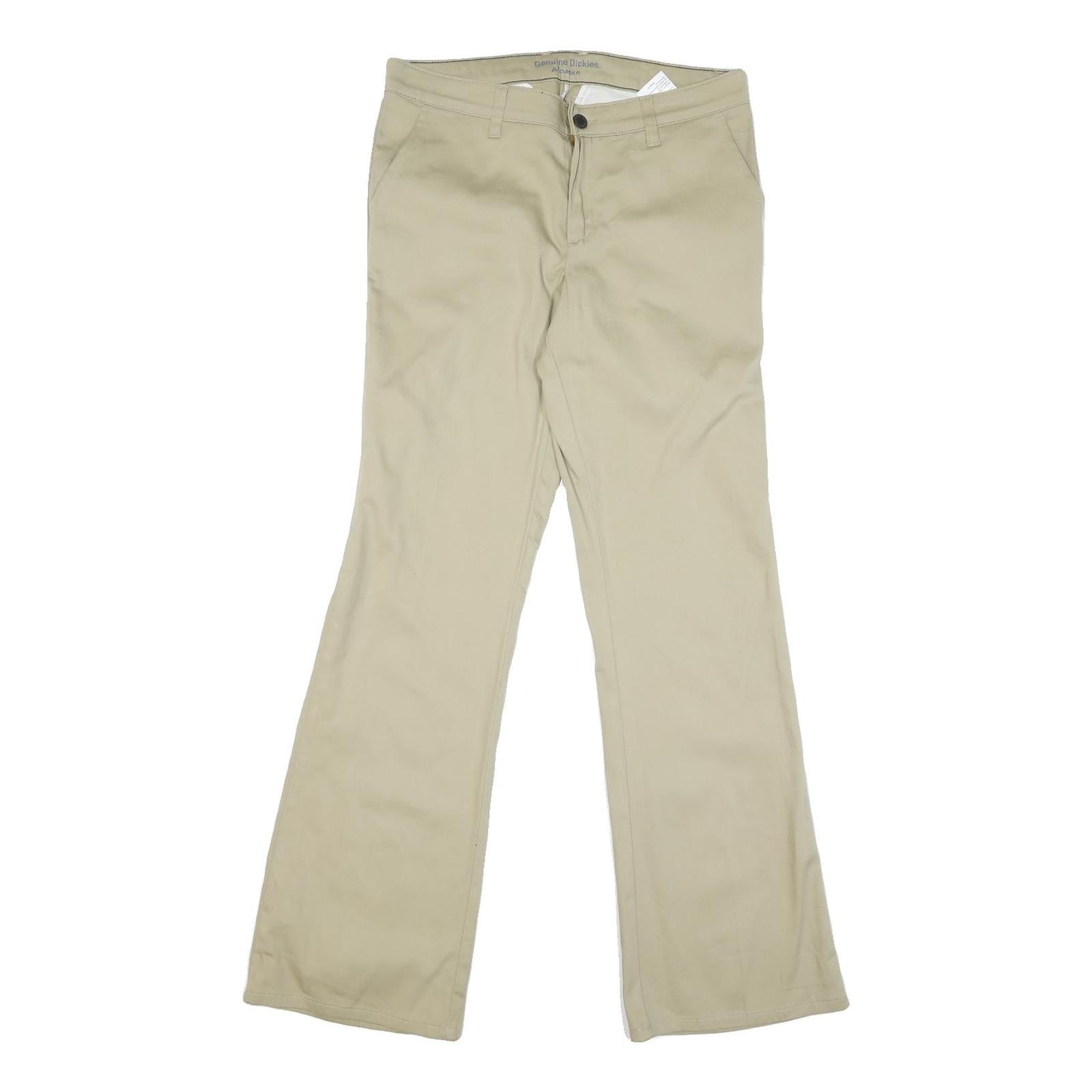 DICKIES Womens Regular Beige Cotton Blend Zip Trousers W32 L32 Classic Straight Refurbished - N/A refurbished available on Cerqular
