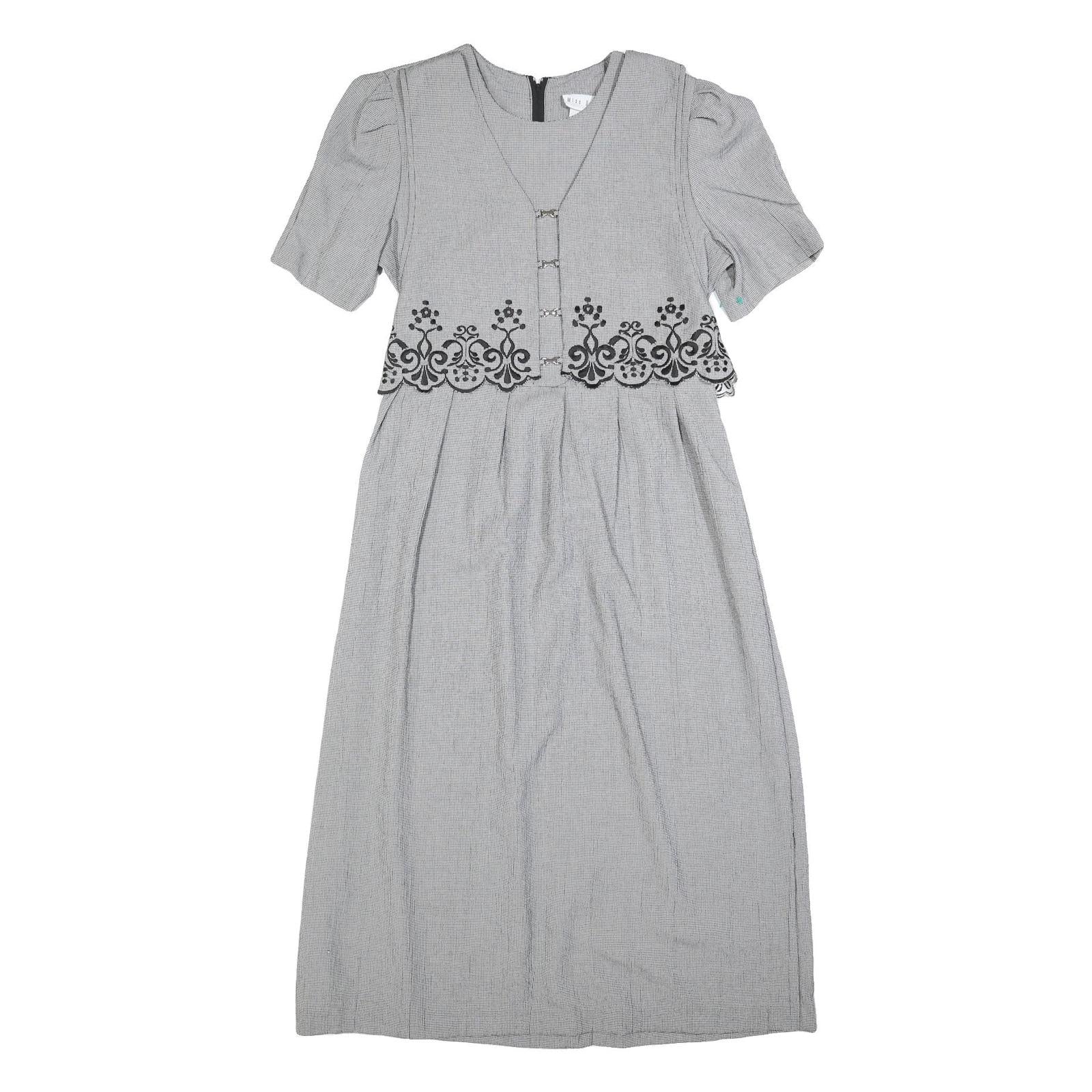 Buy MISS DORBY Womens Grey & Black Embroidered Midi Dress Polyester Puff Sleeve L Refurbished - $27.29 MISS DORBY Womens Grey & Black Embroidered Midi Dress Polyester Puff Sleeve L Refurbished - N/A refurbished available on Cerqular