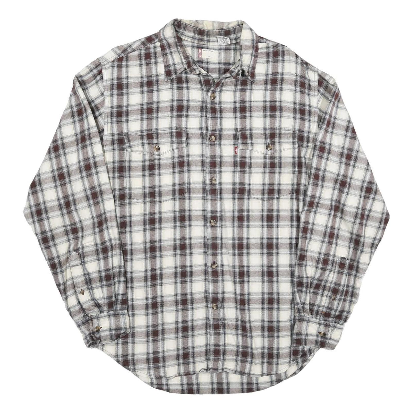 Buy LEVI'S Mens White & Brown Plaid Cotton Blend Shirt M Classic Fit Casual Workwear Refurbished - $35.09 LEVI'S Mens White & Brown Plaid Cotton Blend Shirt M Classic Fit Casual Workwear Refurbished - N/A refurbished available on Cerqular