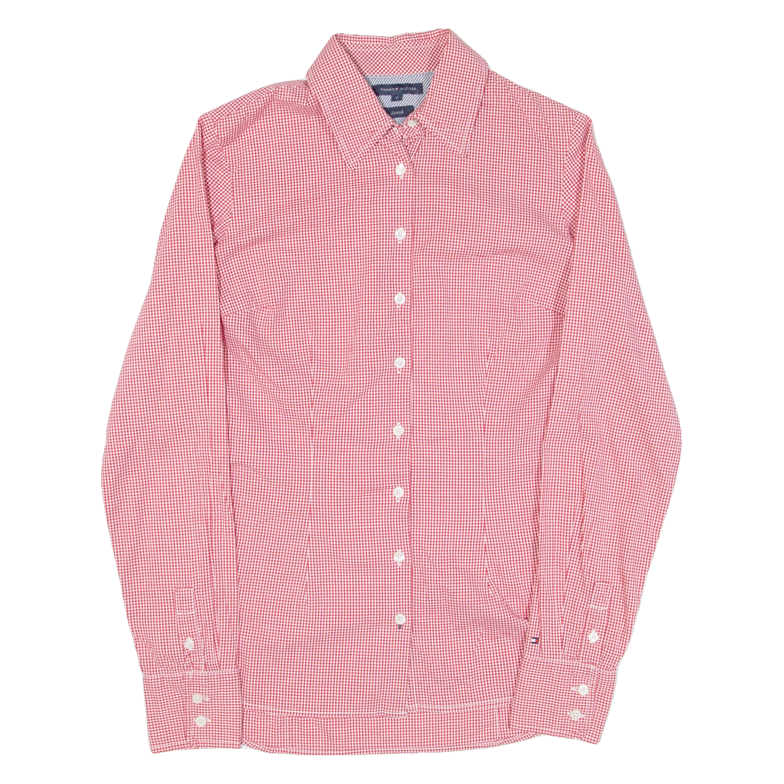 TOMMY HILFIGER Womens Shirt Red Check Long Sleeve S Refurbished - N/A refurbished available on Cerqular