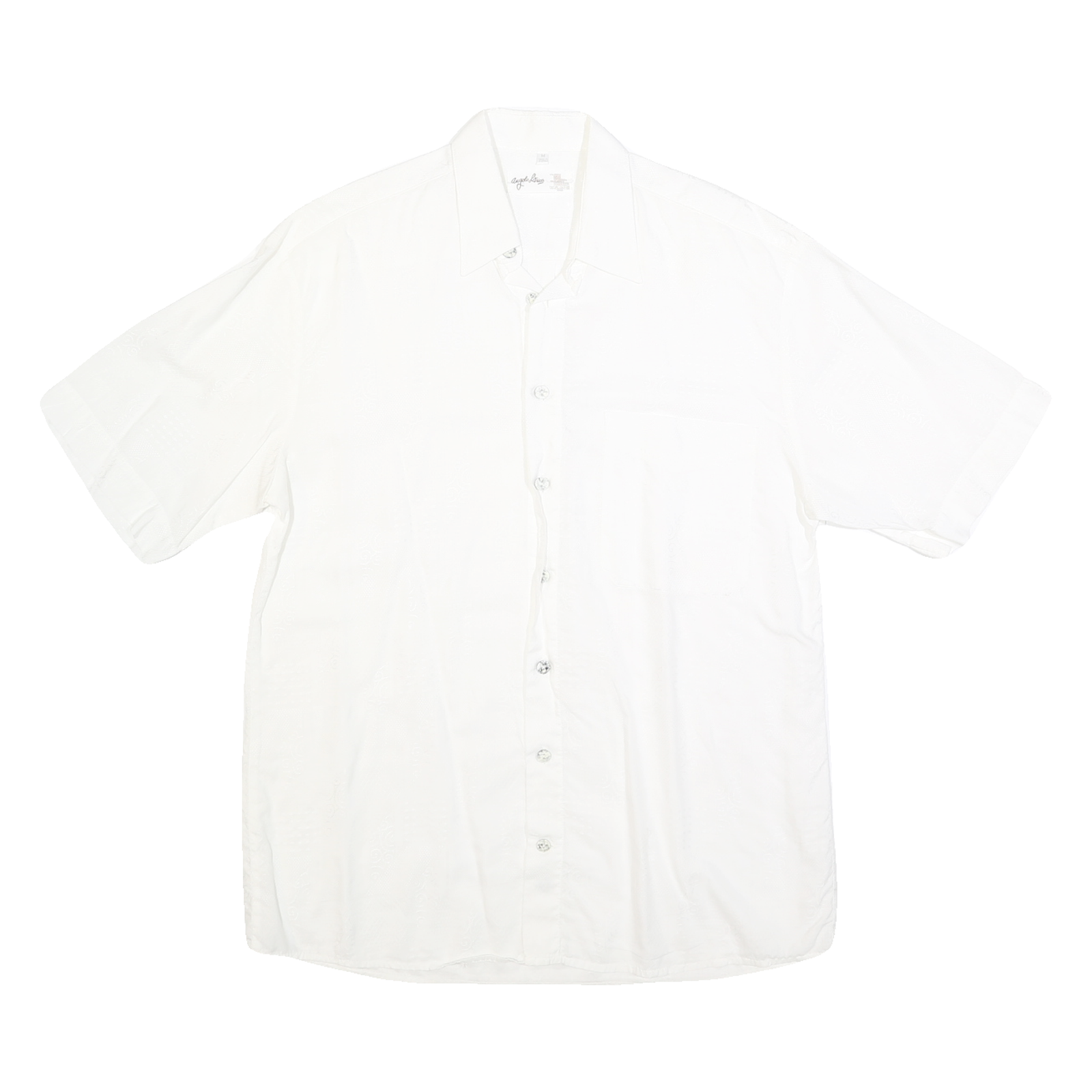 ANGELO LITRICO Mens White Cotton Blend Shirt M Short Sleeve Casual Summer Refurbished - N/A refurbished available on Cerqular