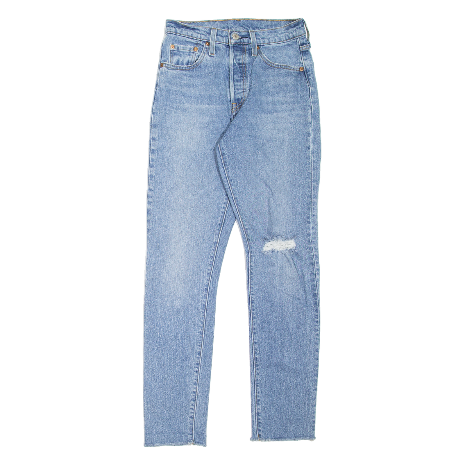 LEVI'S 501S Jeans Distressed Womens Blue Skinny Straight Stone Wash W25 L30 Refurbished - N/A refurbished available on Cerqular