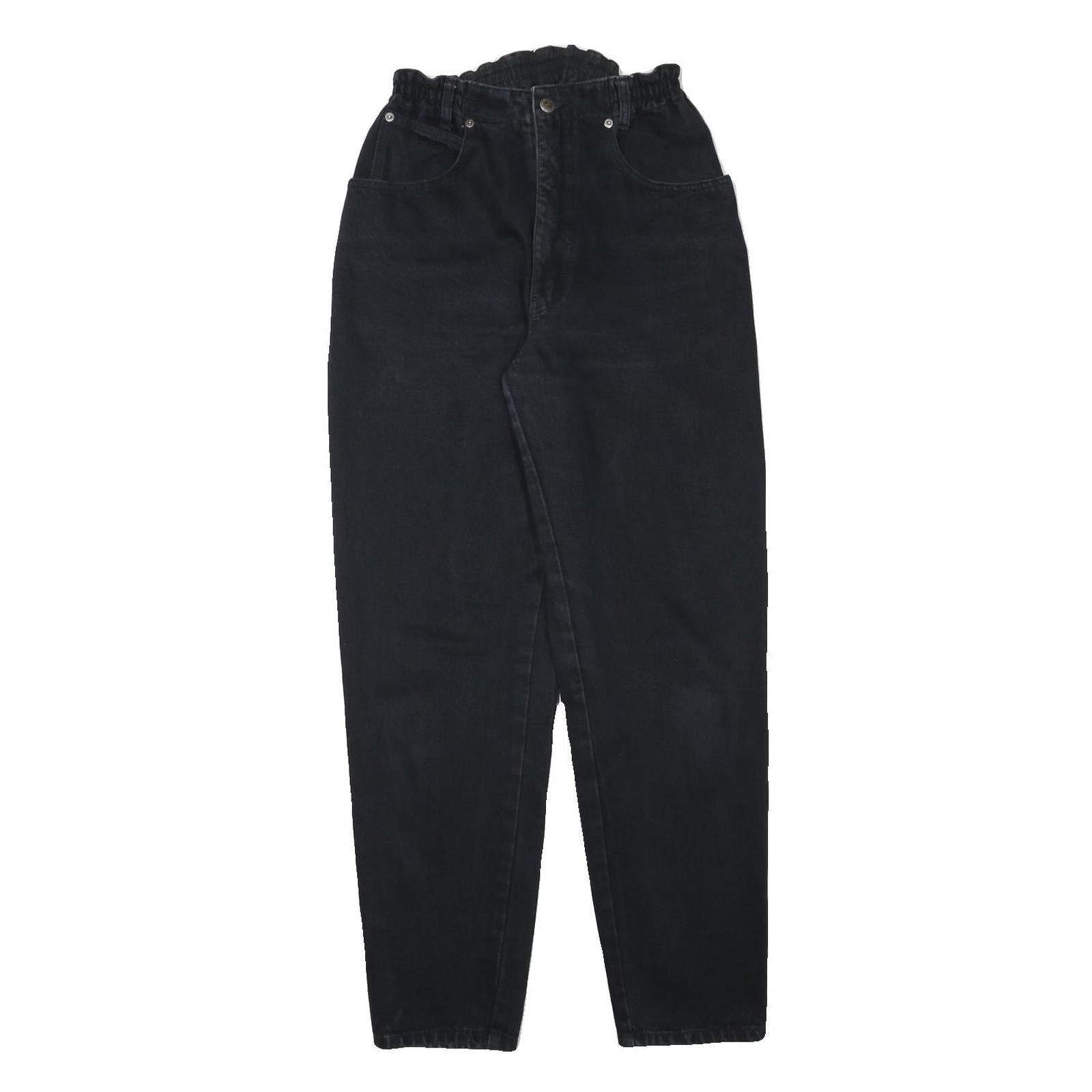 TEDDYS Womens Jeans Black Relaxed Straight Denim W24 L30 Elasticated Waist Zip Refurbished - N/A refurbished available on Cerqular