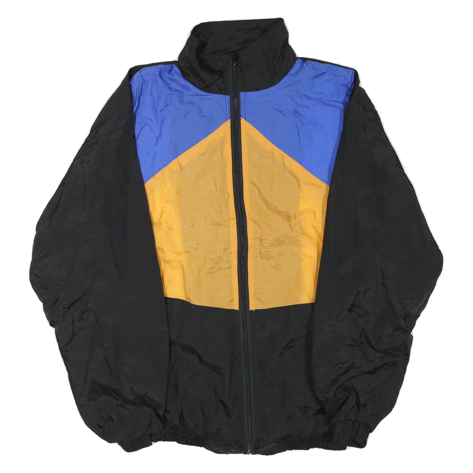 GOLFER Mens Black & Yellow Blue Zip Up Lightweight Polyester Blend Jacket L Refurbished - N/A refurbished available on Cerqular