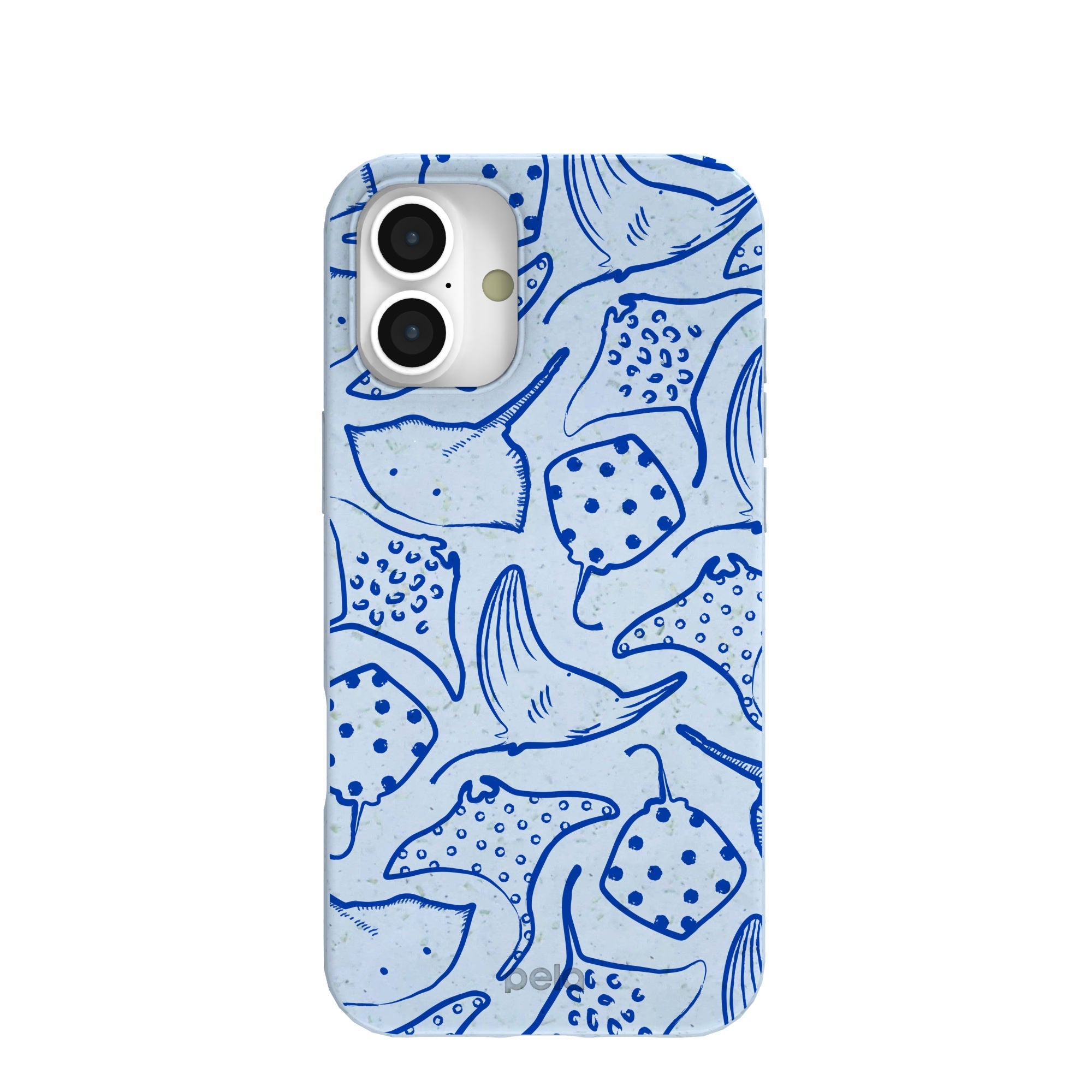 Powder Blue Stingray Fever iPhone 16 Plus Case Refurbished - Pela Case refurbished available on Cerqular