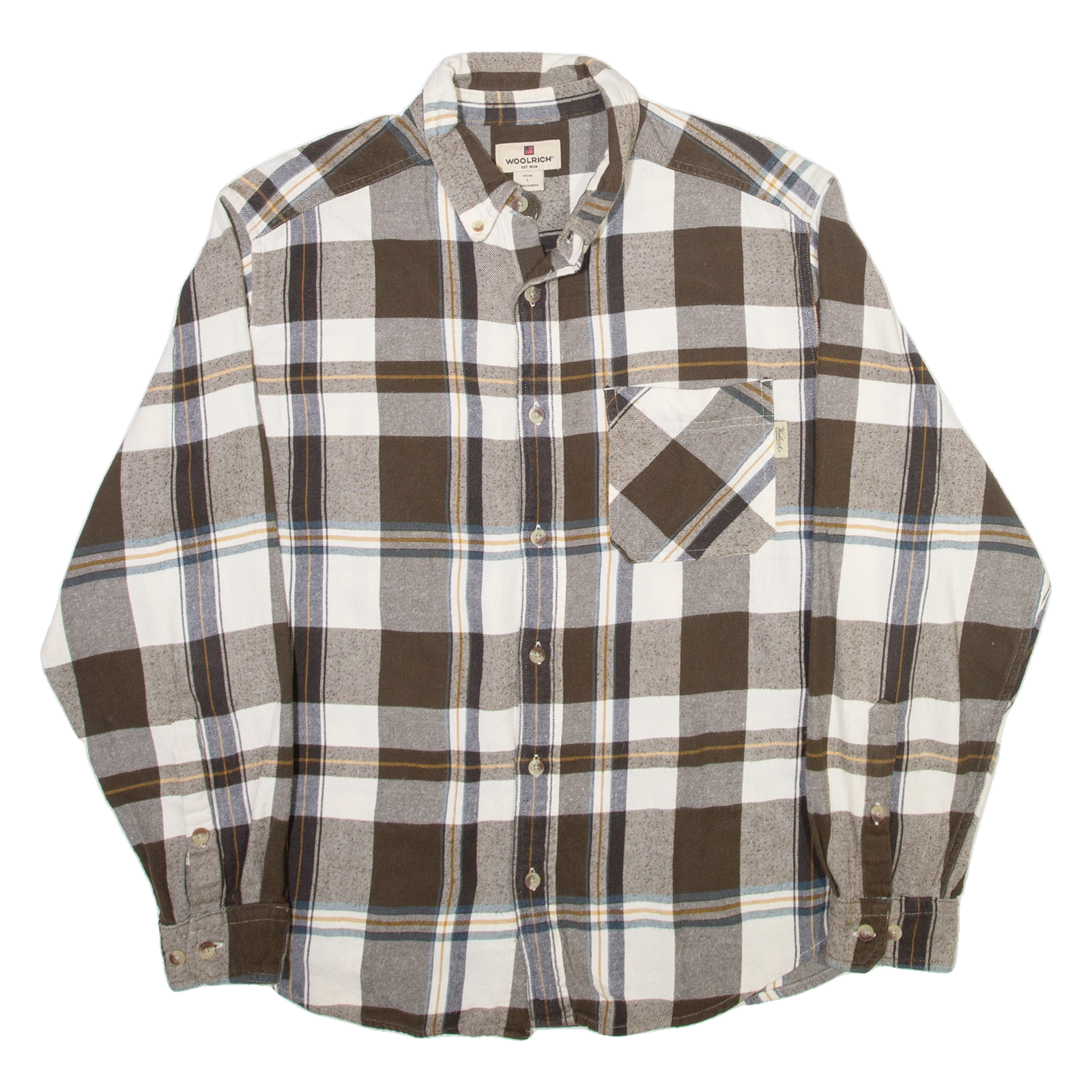 Buy WOOLRICH Mens Shirt Brown Check Long Sleeve L Refurbished - $42.89 WOOLRICH Mens Shirt Brown Check Long Sleeve L Refurbished - N/A refurbished available on Cerqular