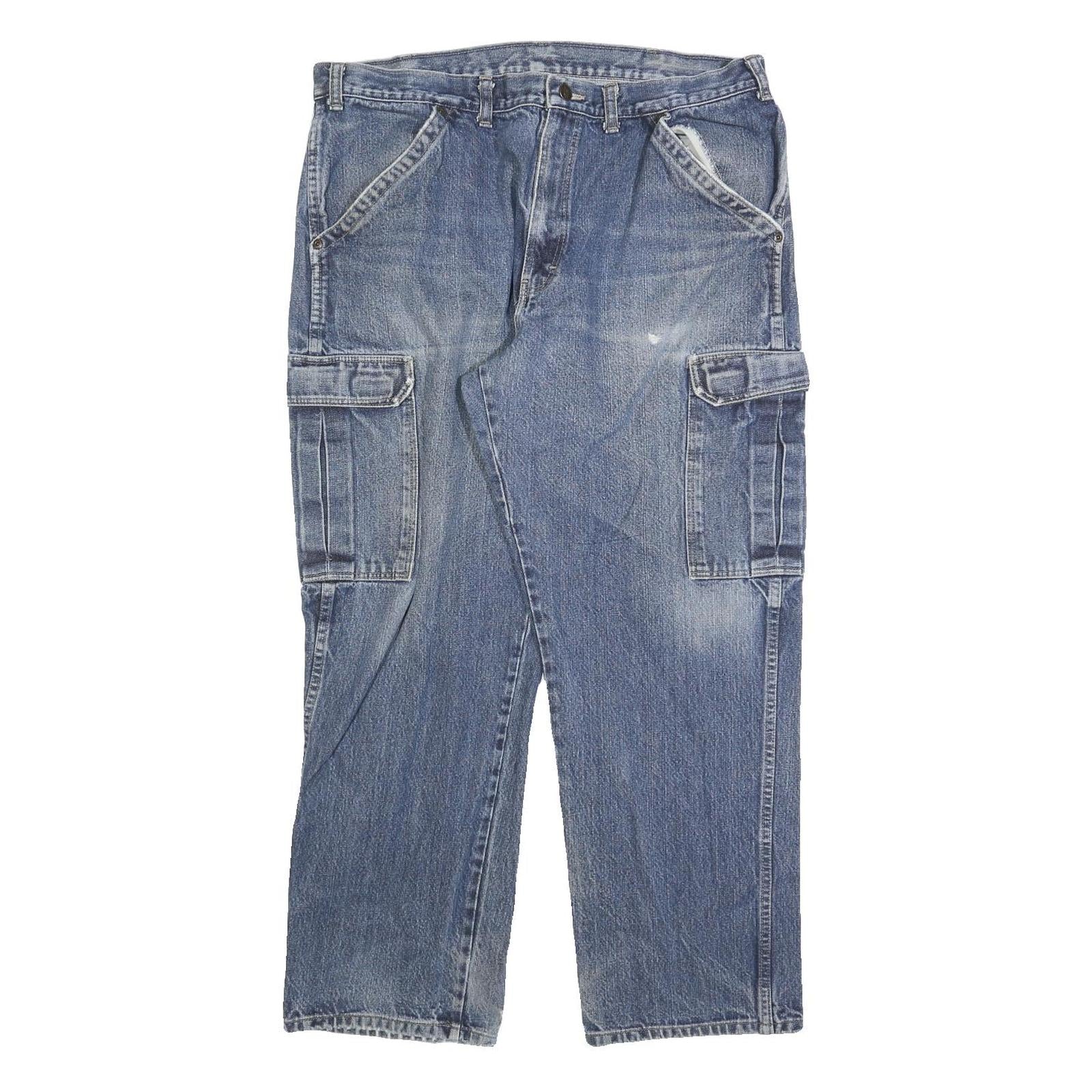 DICKIES Mens Regular Blue Denim Straight Jeans W38 L30 Workwear Pocket Zip Refurbished - N/A refurbished available on Cerqular